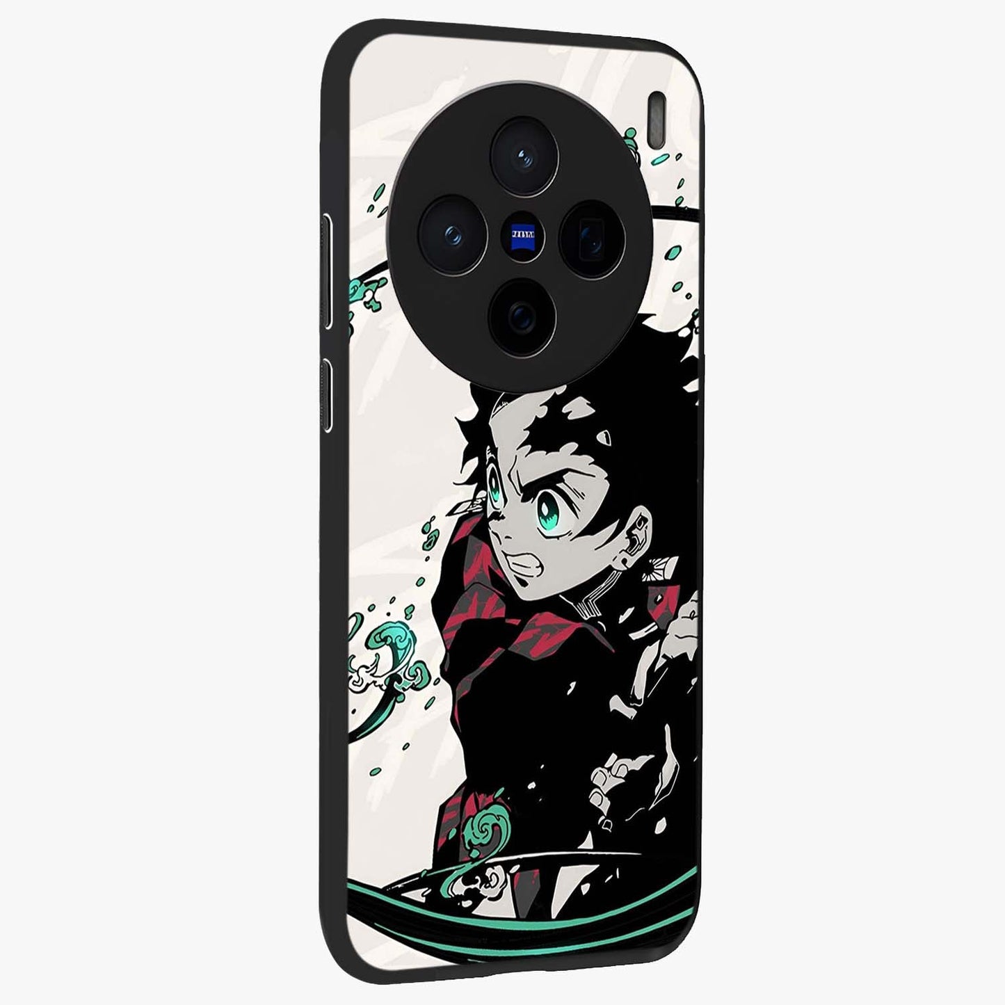 Demon Slayer Glass Case upright view showcasing powerful anime artwork with intense warrior theme.