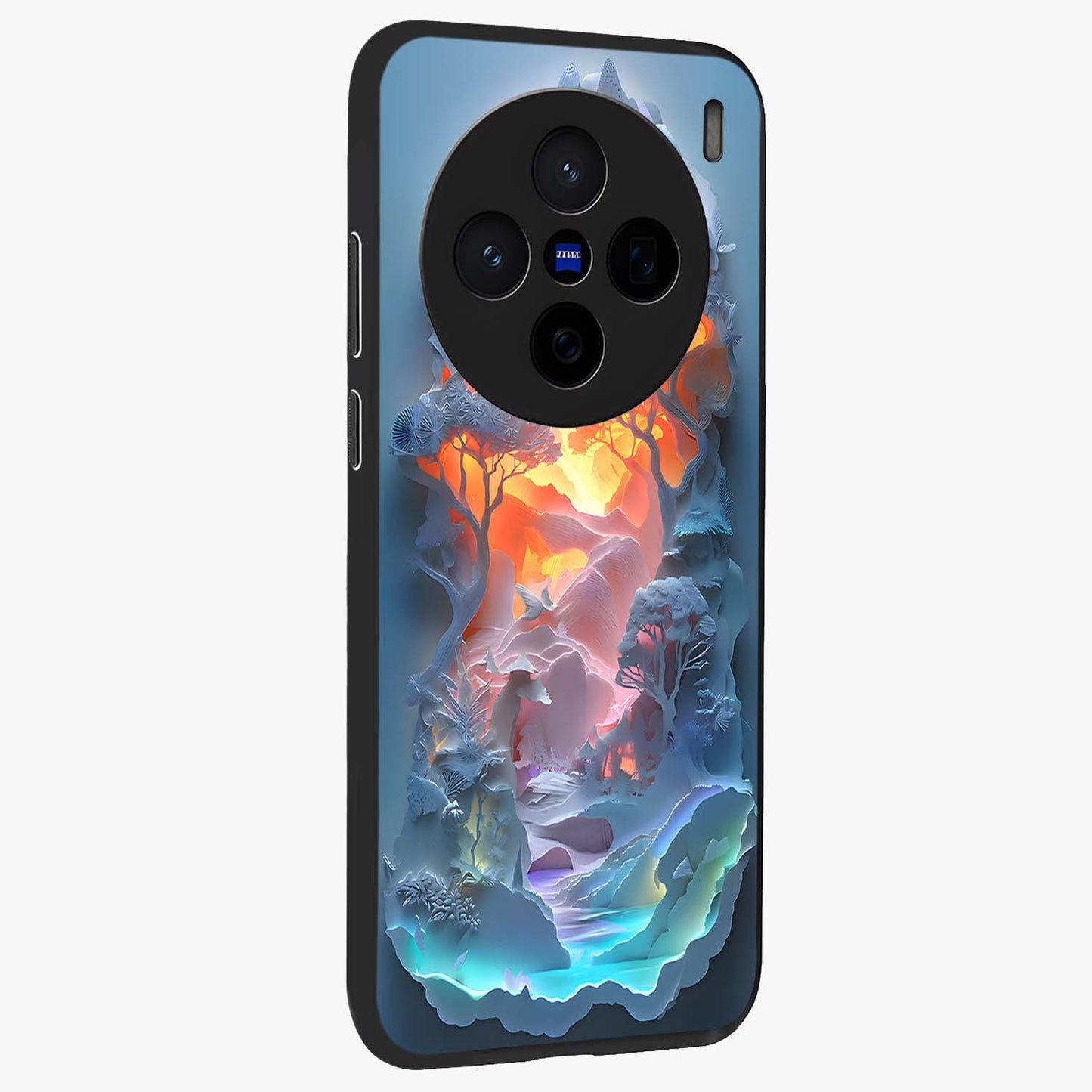 Glow Forest Portal Glass Case upright view showcasing enchanted forest portal artwork with fantasy nature theme.
