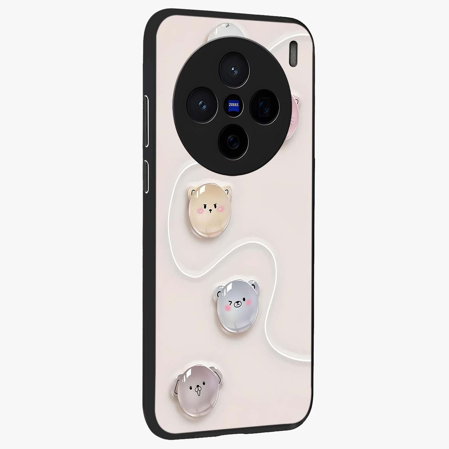 Puffy Face Parade Glass Case upright view showcasing adorable character artwork with cheerful animated theme.