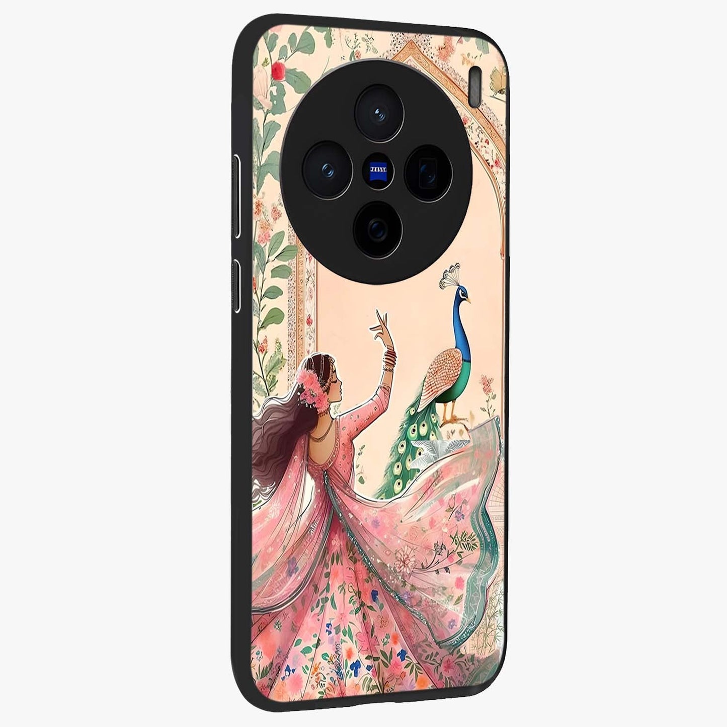 Royal Grace Muse Glass Case upright view showcasing stylish artistic artwork with sophisticated royal theme.