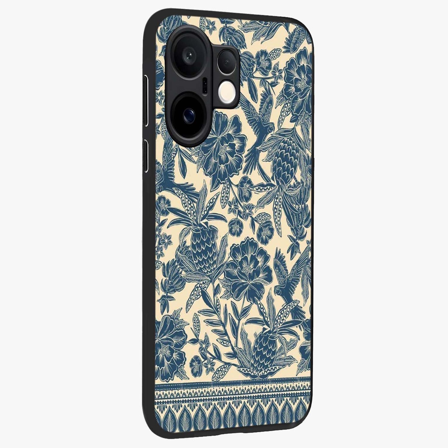 Heirloom Wild Bloom Glass Case upright view showcasing delicate wildflower artwork with timeless floral theme.
