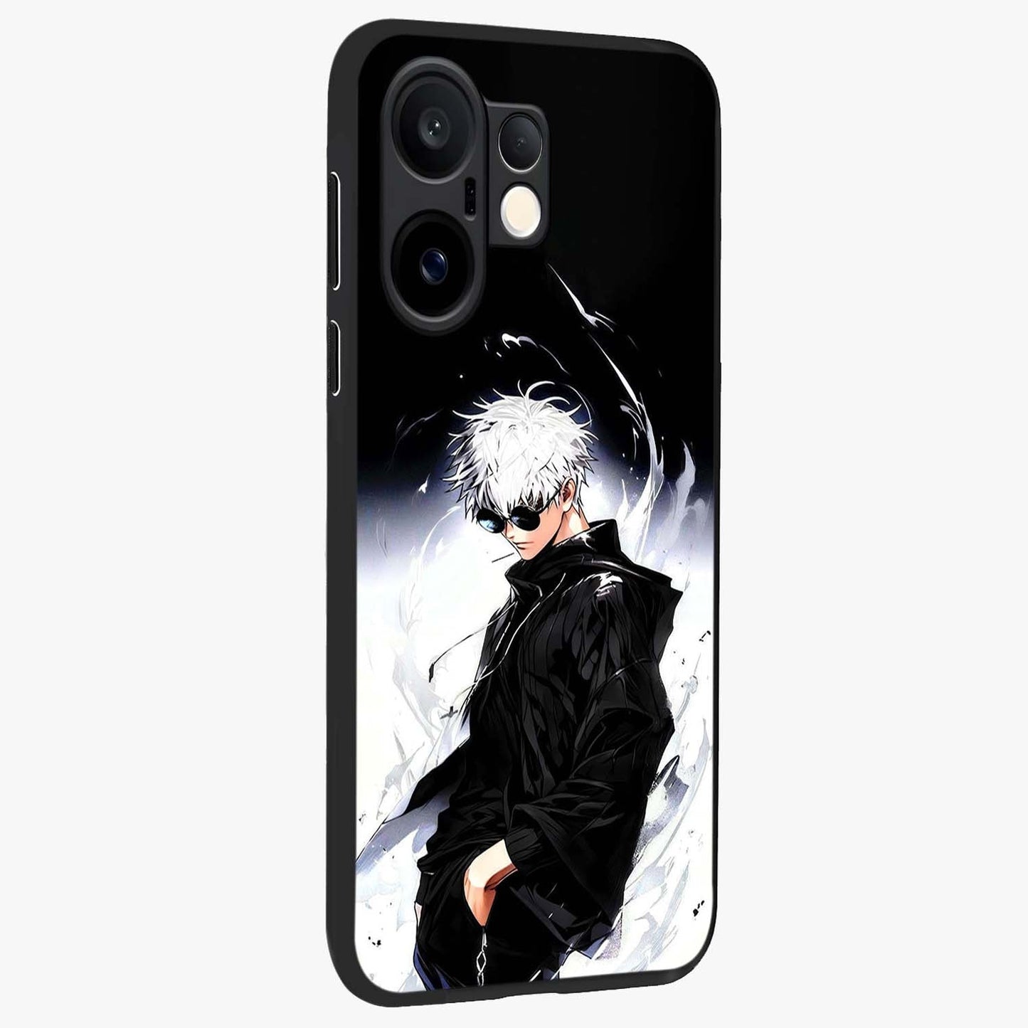 Limitless Shadow King Glass Case upright view showcasing bold shadow warrior artwork with epic fantasy theme.