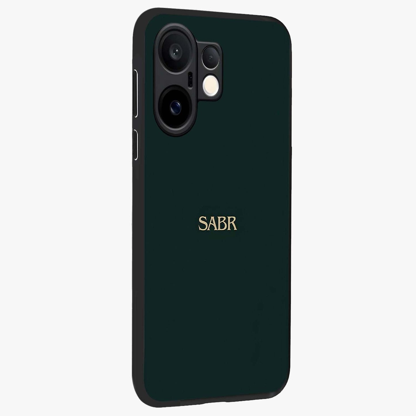 Sabr Minimal Patience Glass Case upright view showcasing calm minimalist artwork with motivational patience theme.