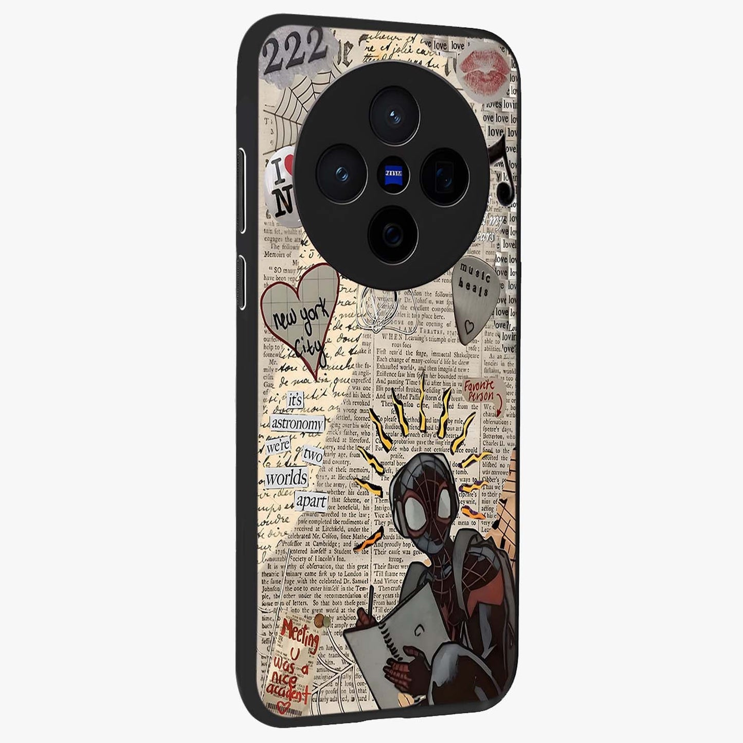 City Dream Sketch Glass Case upright view showcasing urban skyline artwork with stylish hand drawn design.