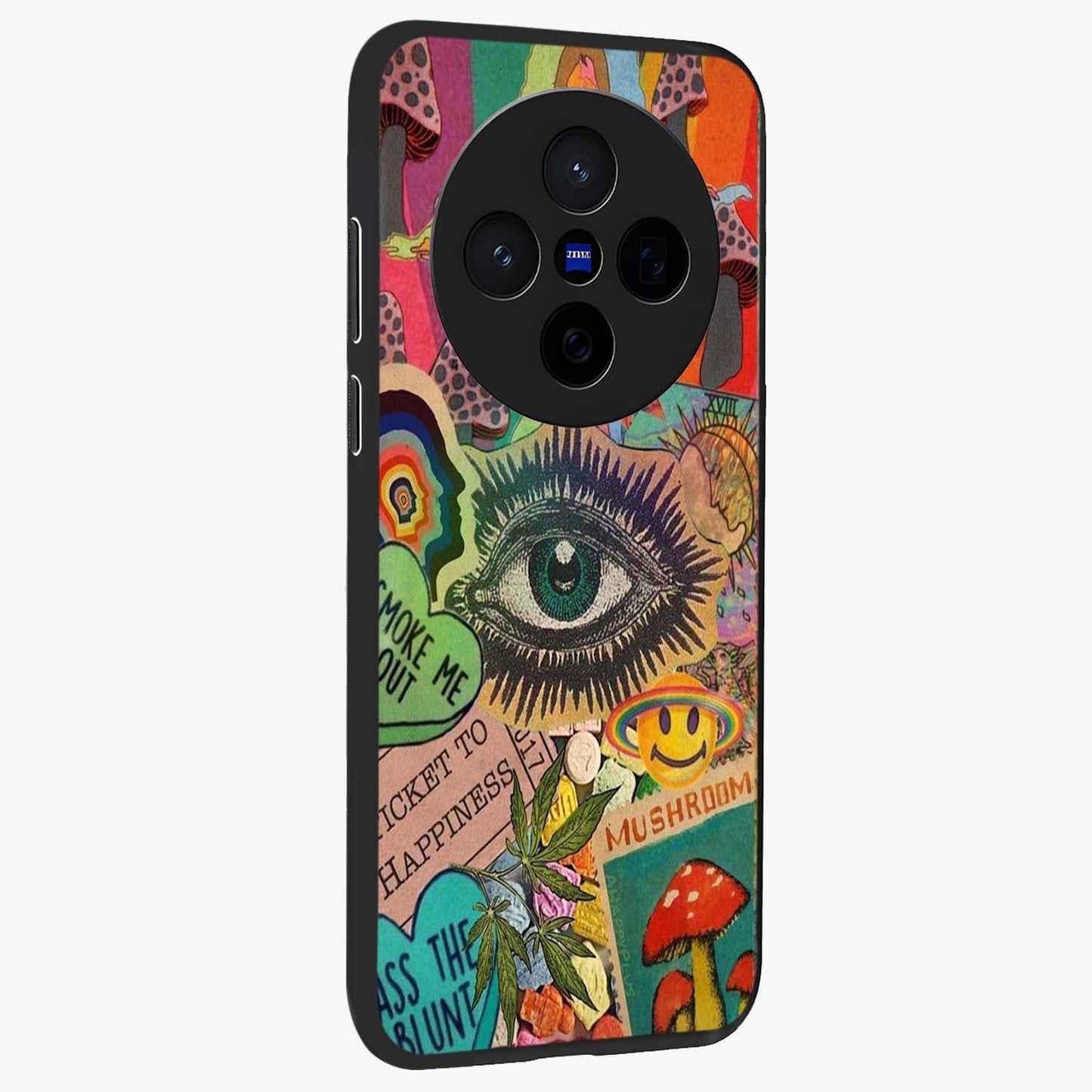 Mystic Eye Wonderland Glass Case upright view showcasing symbolic eye artwork with mysterious fantasy theme.