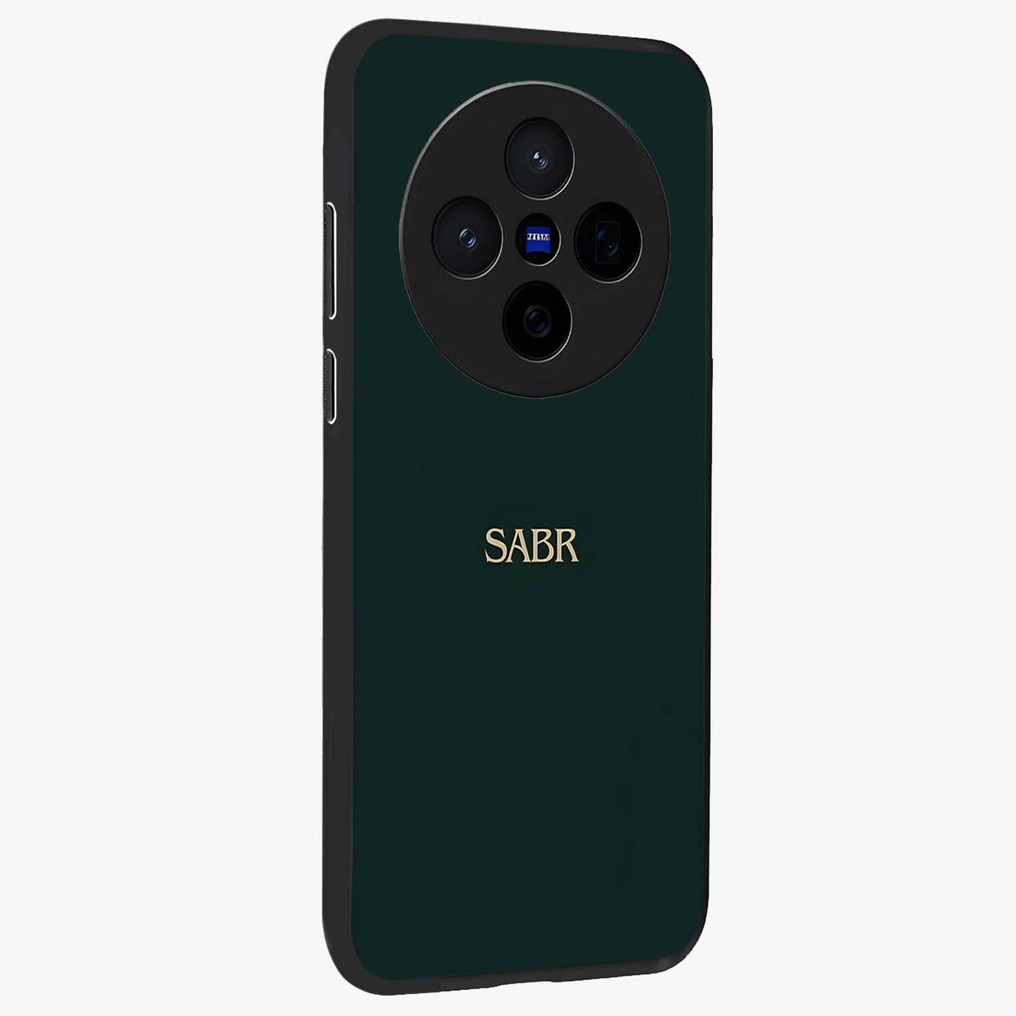 Sabr Minimal Patience Glass Case upright view showcasing calm minimalist artwork with motivational patience theme.