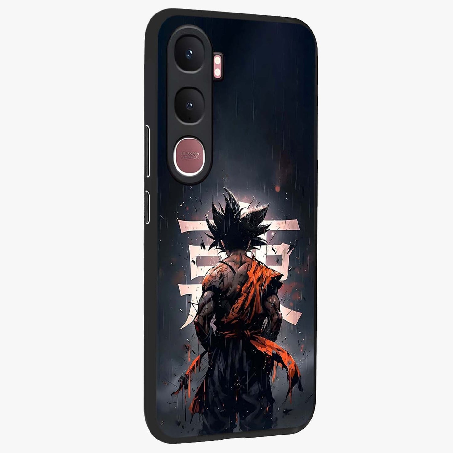 Dark Warrior In Rain Glass Case upright view showcasing powerful rainy battle scene with intense cinematic style.