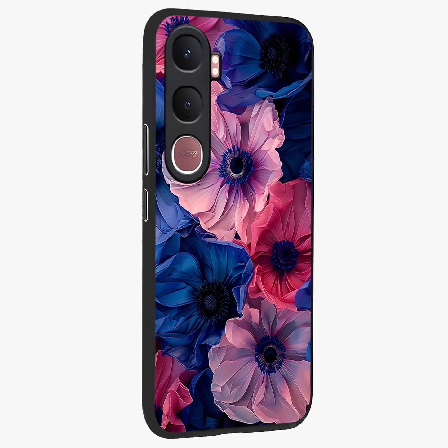 Flower Paper Art Pattern Glass Case upright view showcasing decorative paper floral artwork with creative craft style.