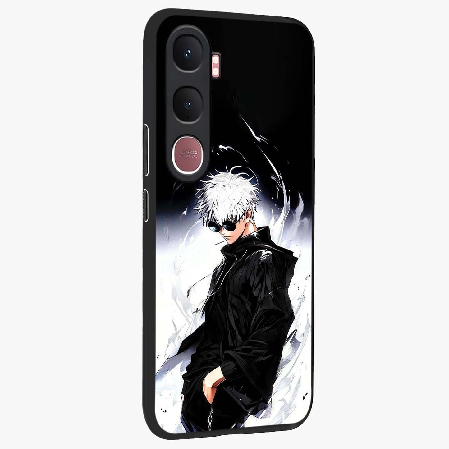 Limitless Shadow King Glass Case upright view showcasing bold shadow warrior artwork with epic fantasy theme.