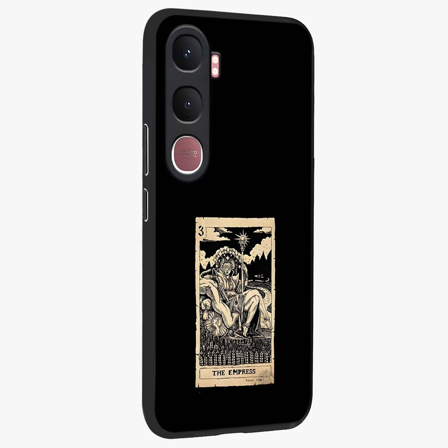 The Empress Glass Case upright view showcasing powerful empress themed artwork with luxurious artistic theme.