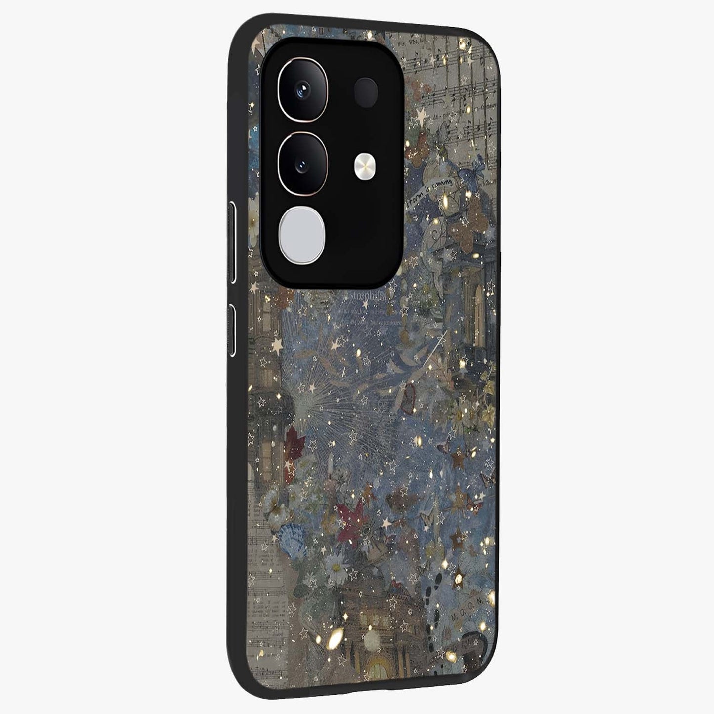 Aesthetic Astrolophia Glass Case upright view showcasing soft aesthetic theme with stylish modern look.