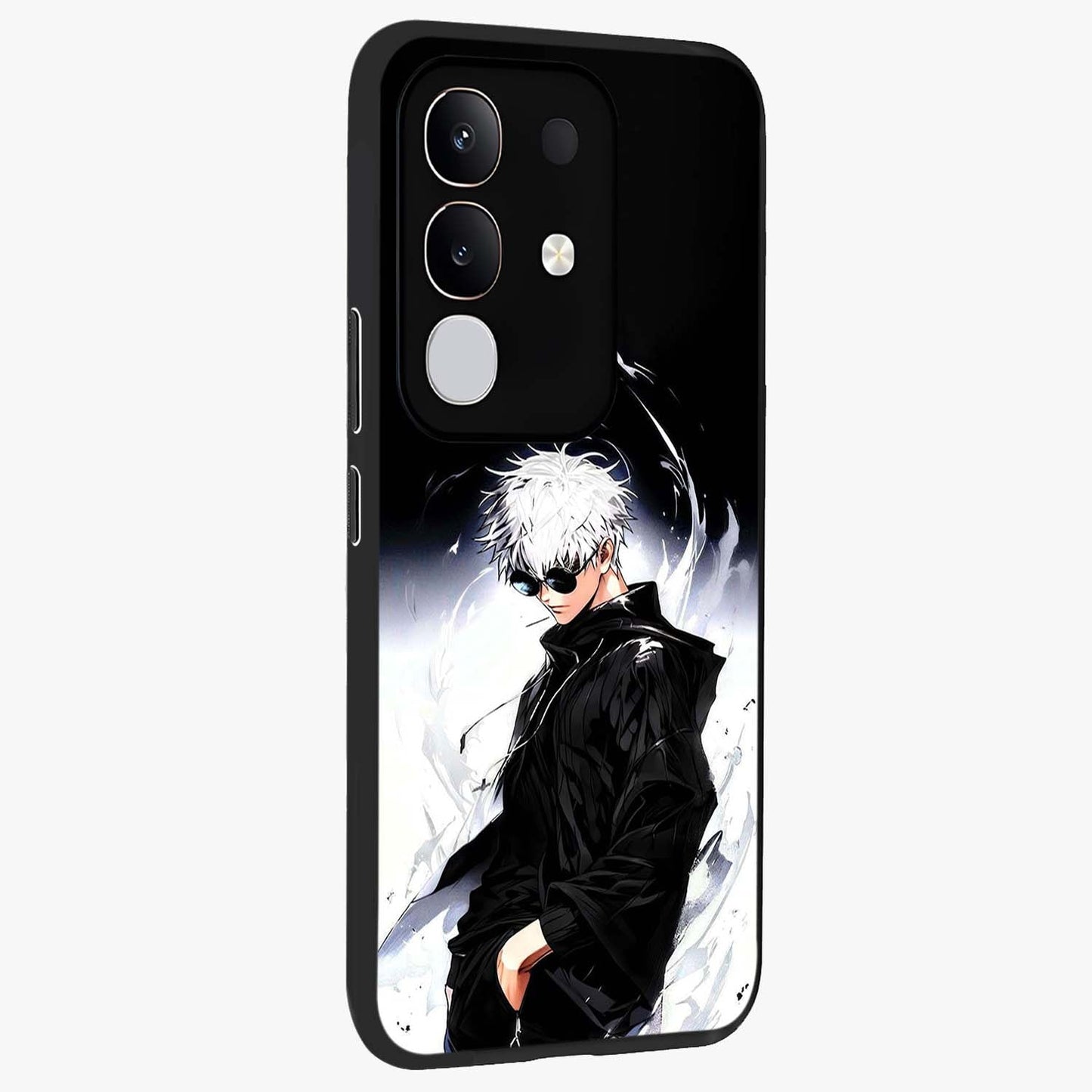 Limitless Shadow King Glass Case upright view showcasing bold shadow warrior artwork with epic fantasy theme.