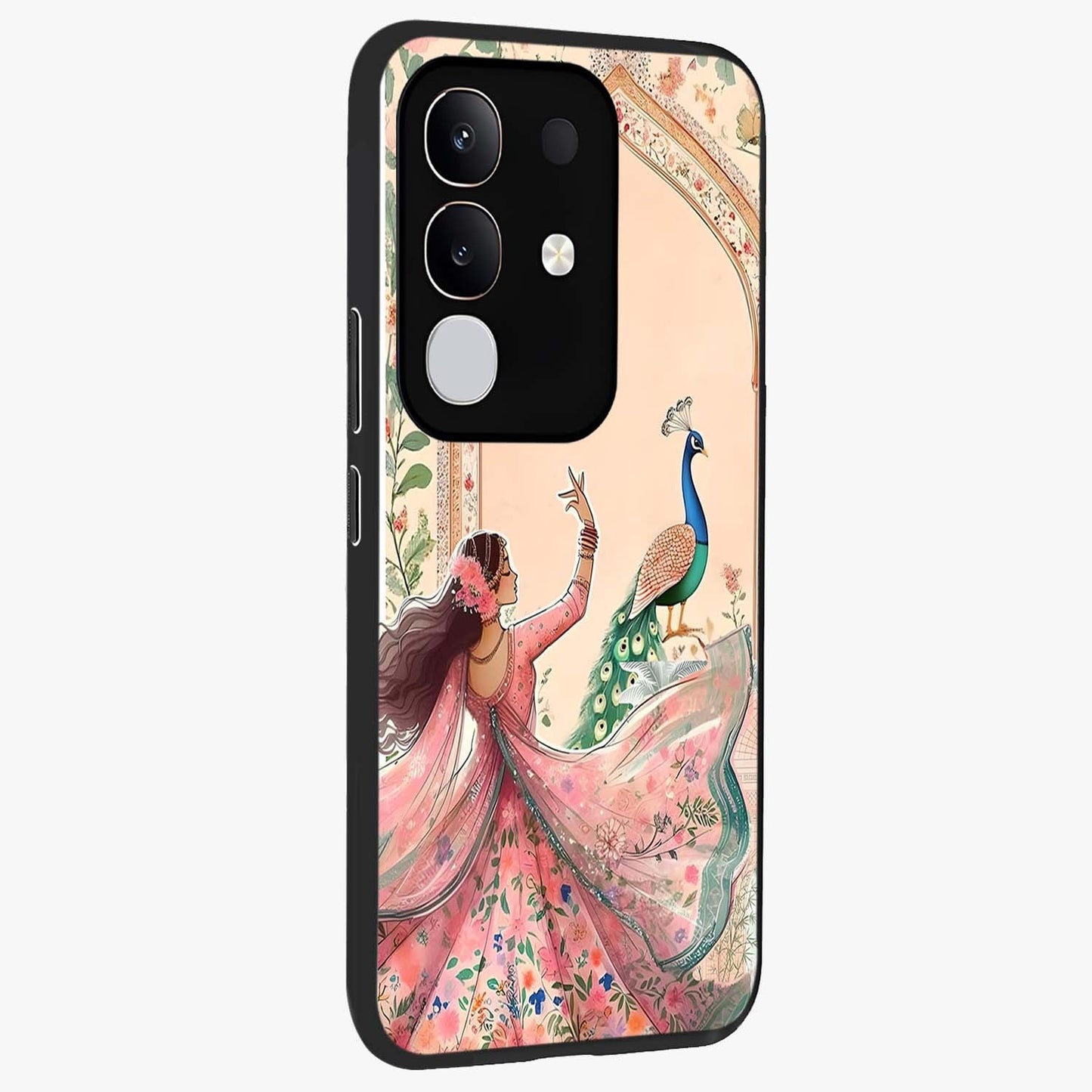 Royal Grace Muse Glass Case upright view showcasing stylish artistic artwork with sophisticated royal theme.