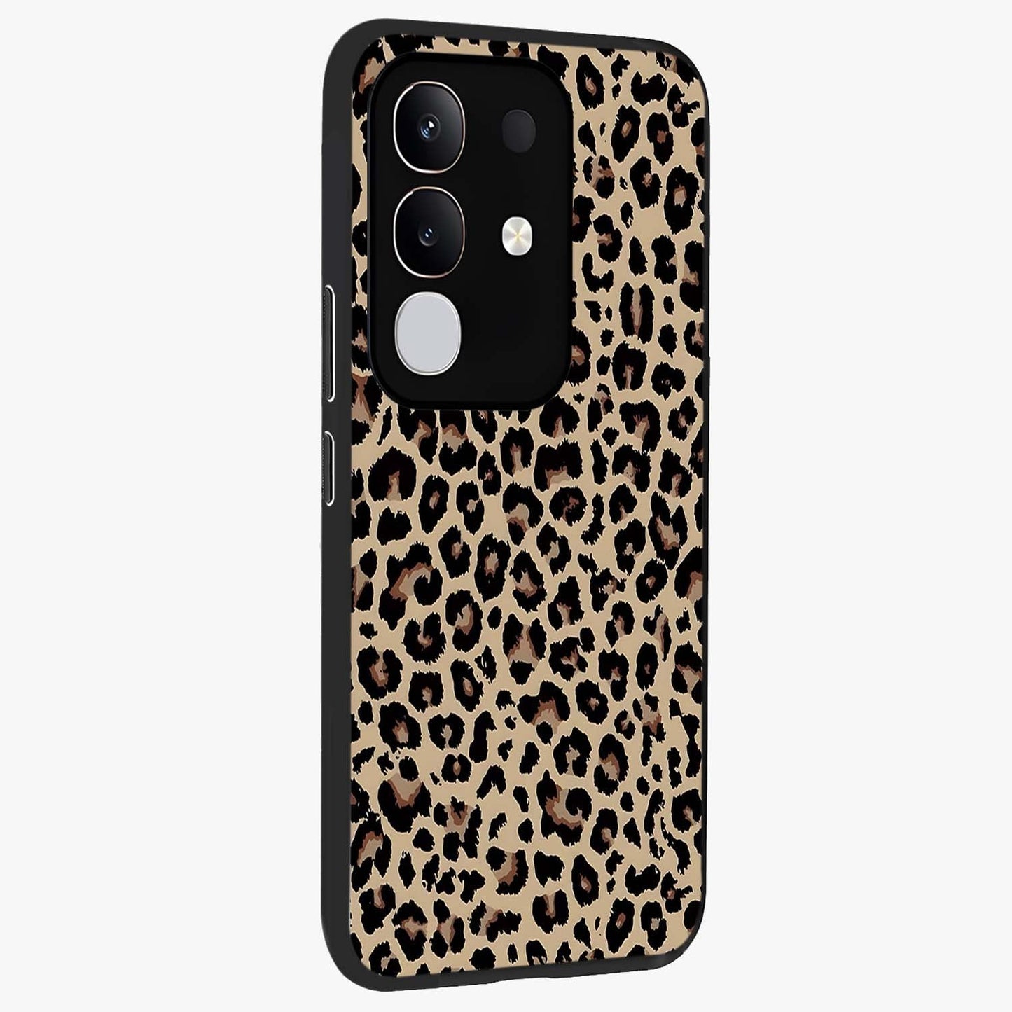 Savage Chic Pattern Glass Case upright view showcasing trendy decorative artwork with edgy fashion theme.