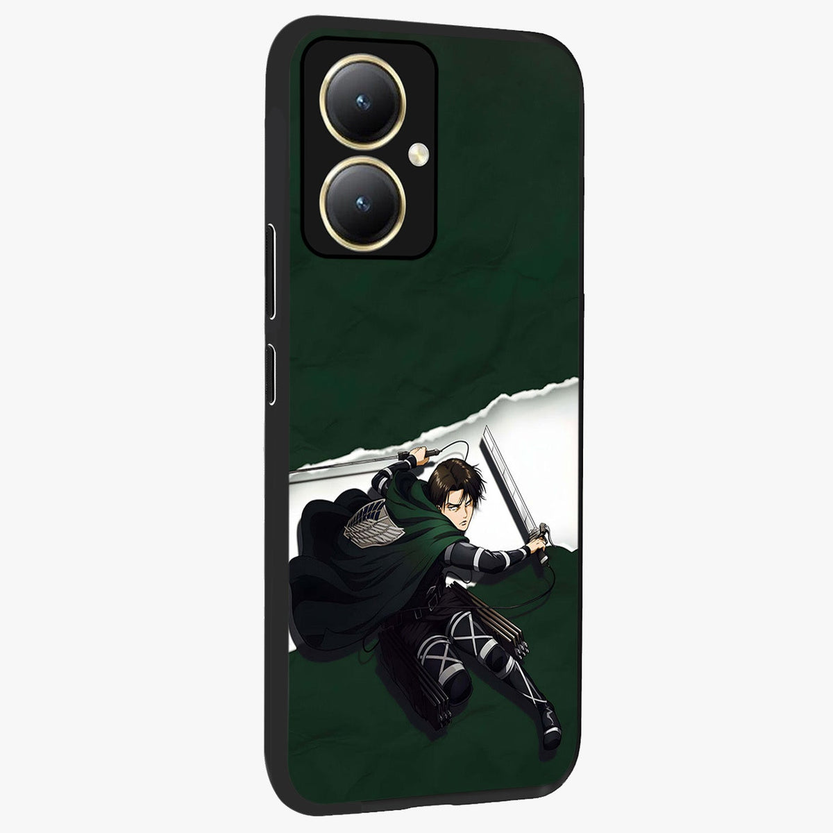 Emerald War Vanguard Glass Case upright view showcasing dramatic warrior artwork with bold fantasy theme.