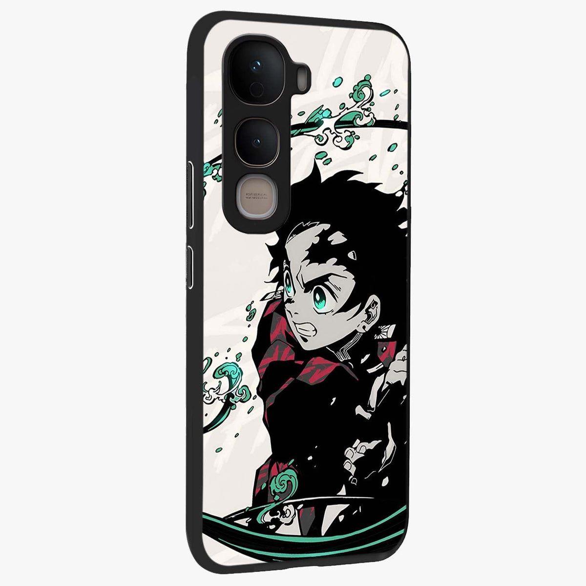 Demon Slayer Glass Case upright view showcasing powerful anime artwork with intense warrior theme.