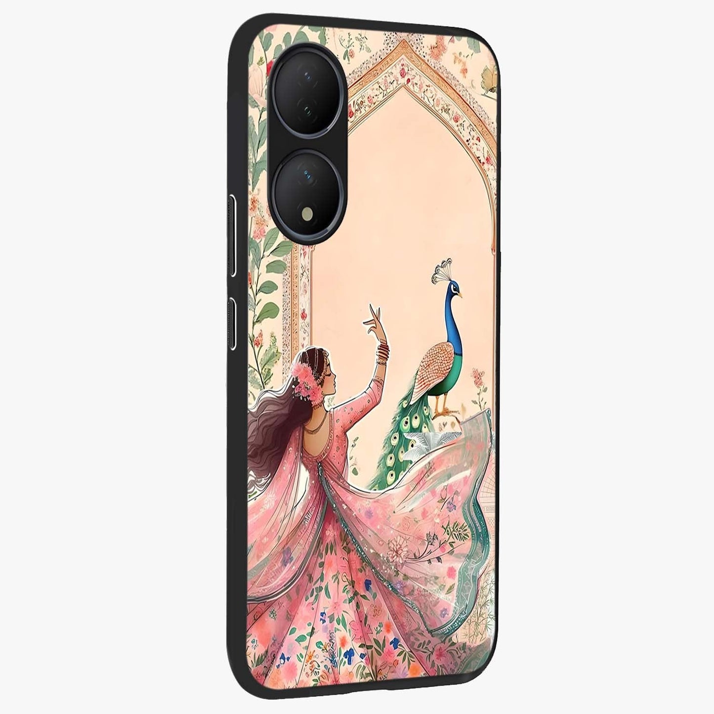 Royal Grace Muse Glass Case upright view showcasing stylish artistic artwork with sophisticated royal theme.