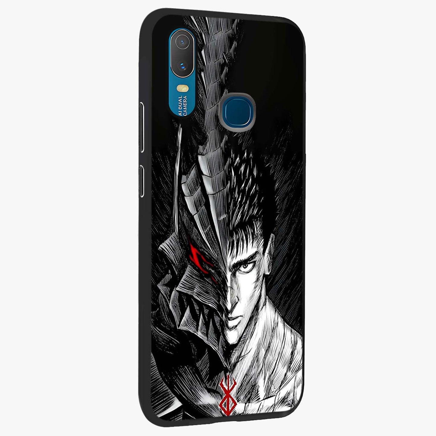 Berserker Blood Oath Glass Case upright view showcasing intense warrior aesthetic with dramatic artistic style.