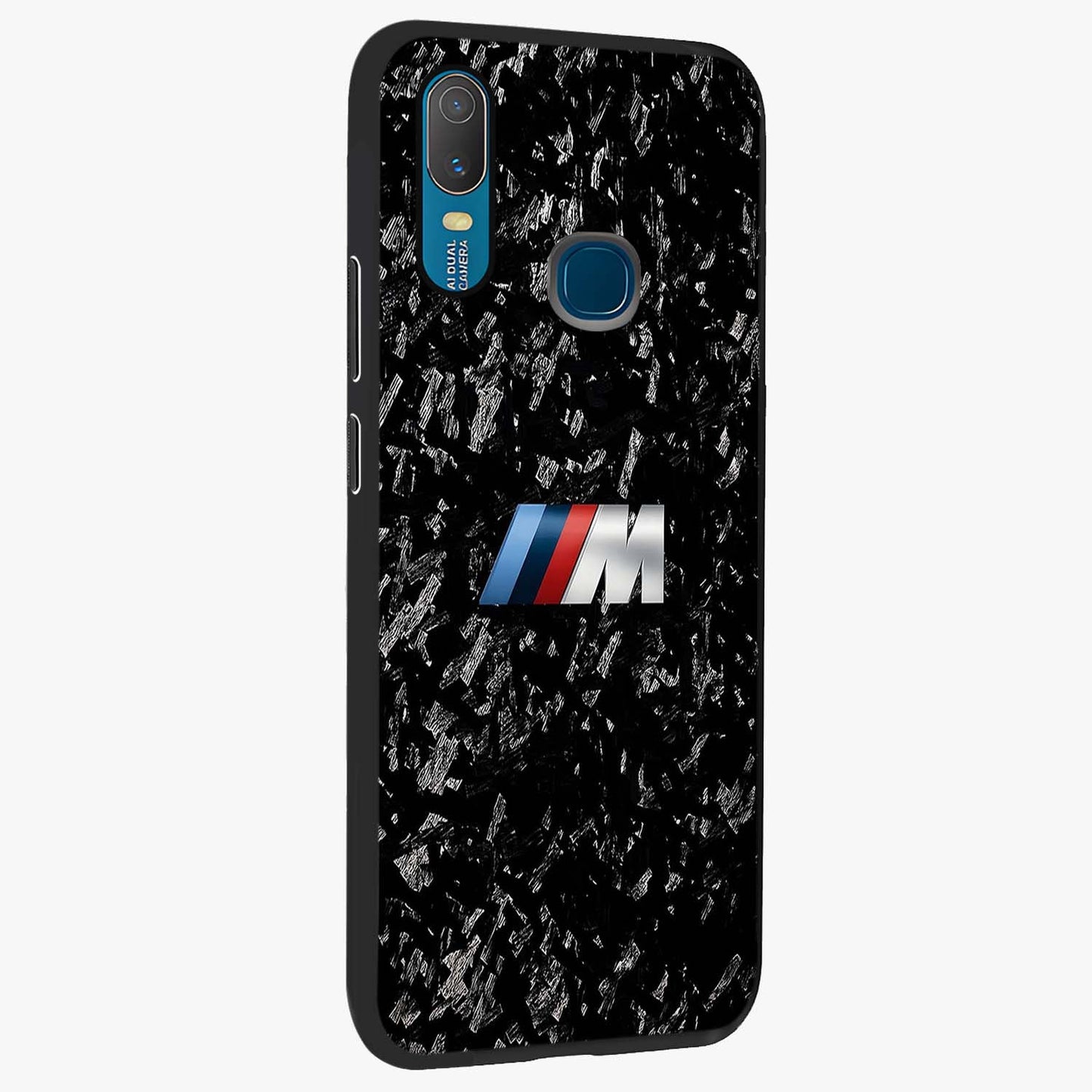 Carbon Speed Mark Glass Case upright view showcasing modern carbon speed graphic with bold automotive theme.
