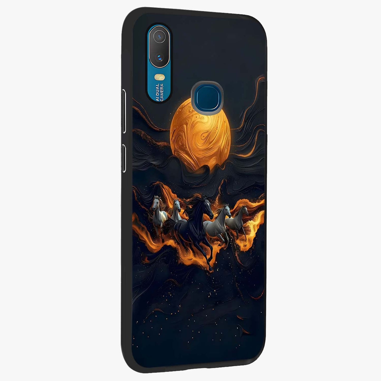 Golden Royal Heritage Glass Case upright view showcasing elegant royal artwork with classic heritage theme.