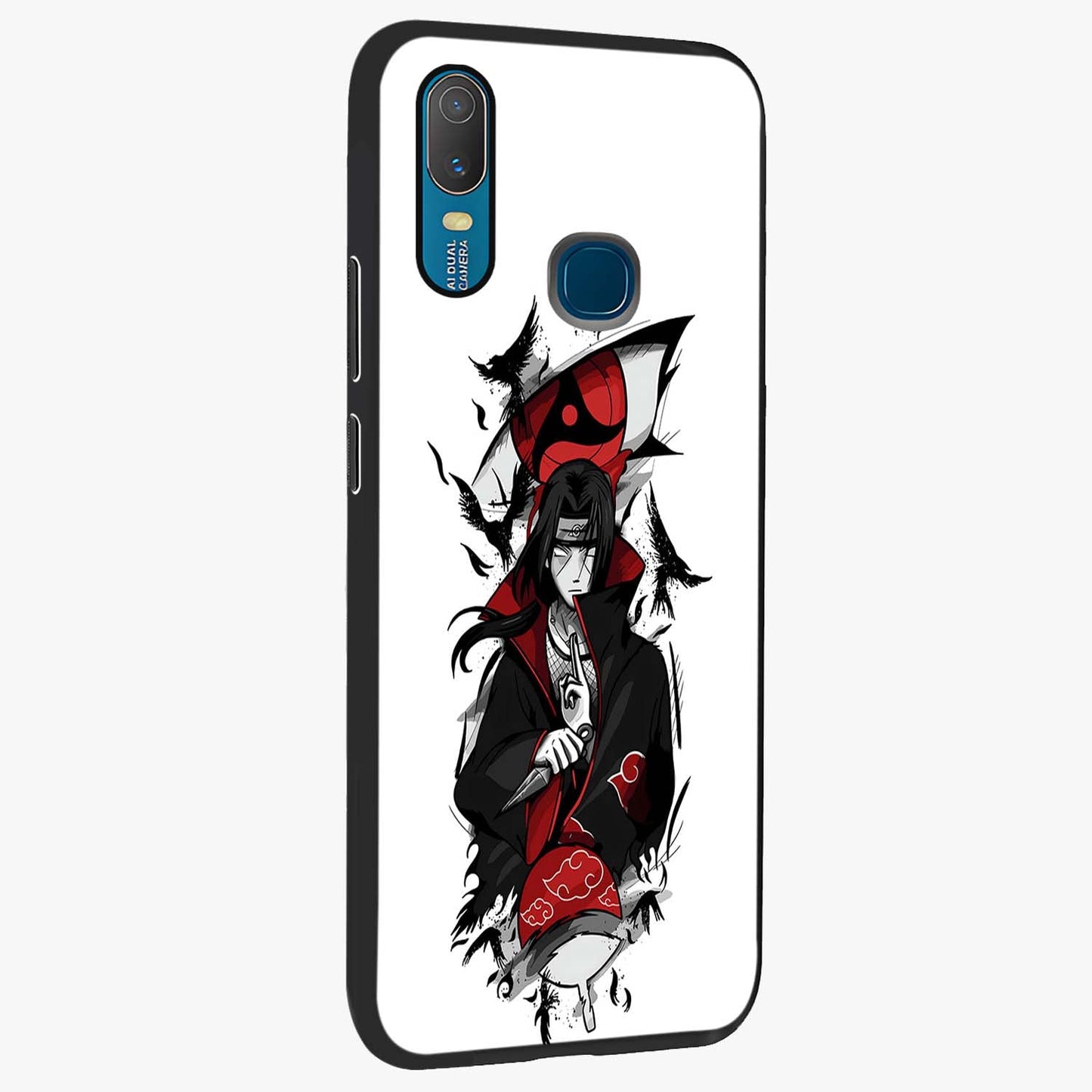 Itachi Limited Edition Naruto Anime Glass Case upright view showcasing intense anime artwork with powerful character theme.