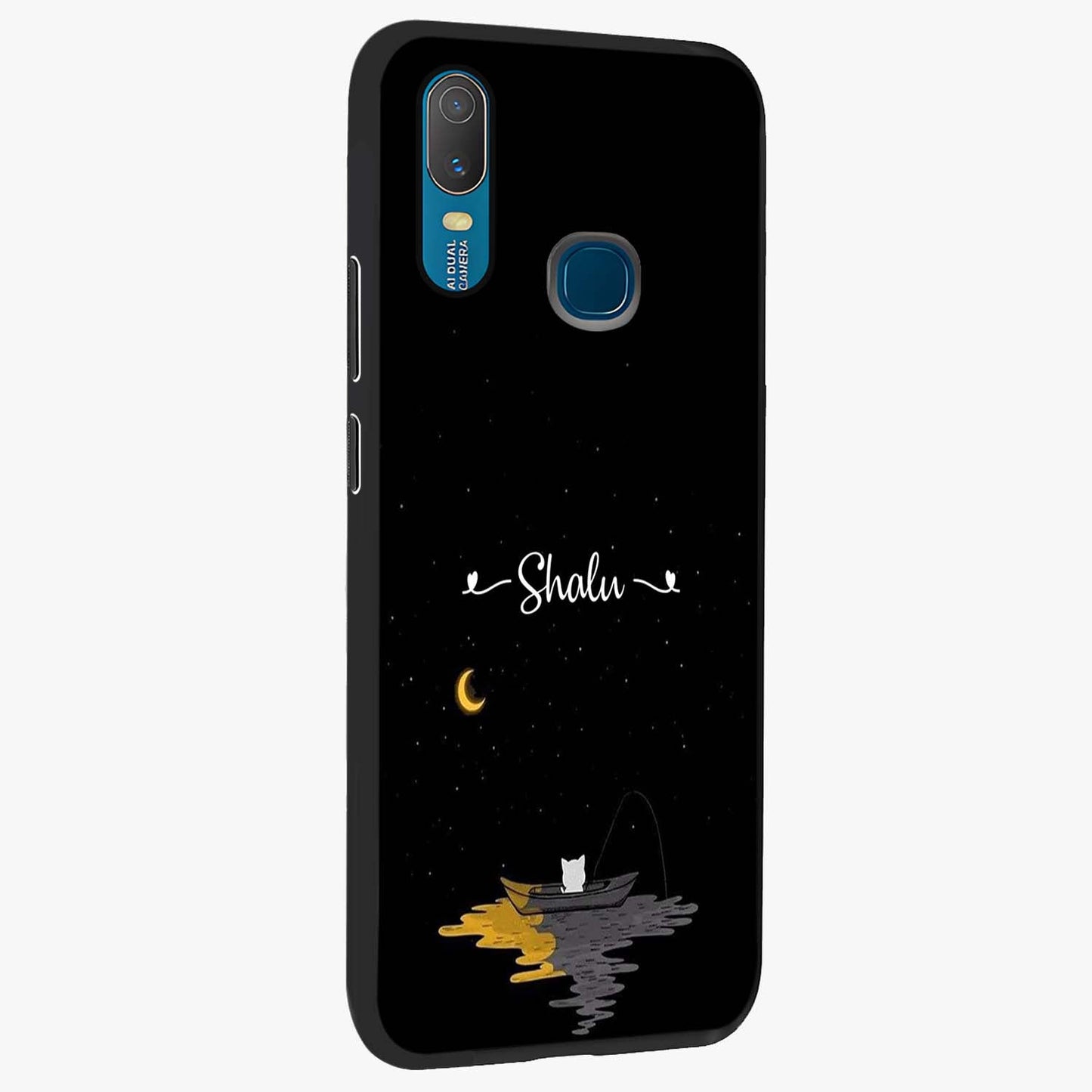 Silent Night Row Glass Case upright view showcasing tranquil night artwork with serene landscape theme.