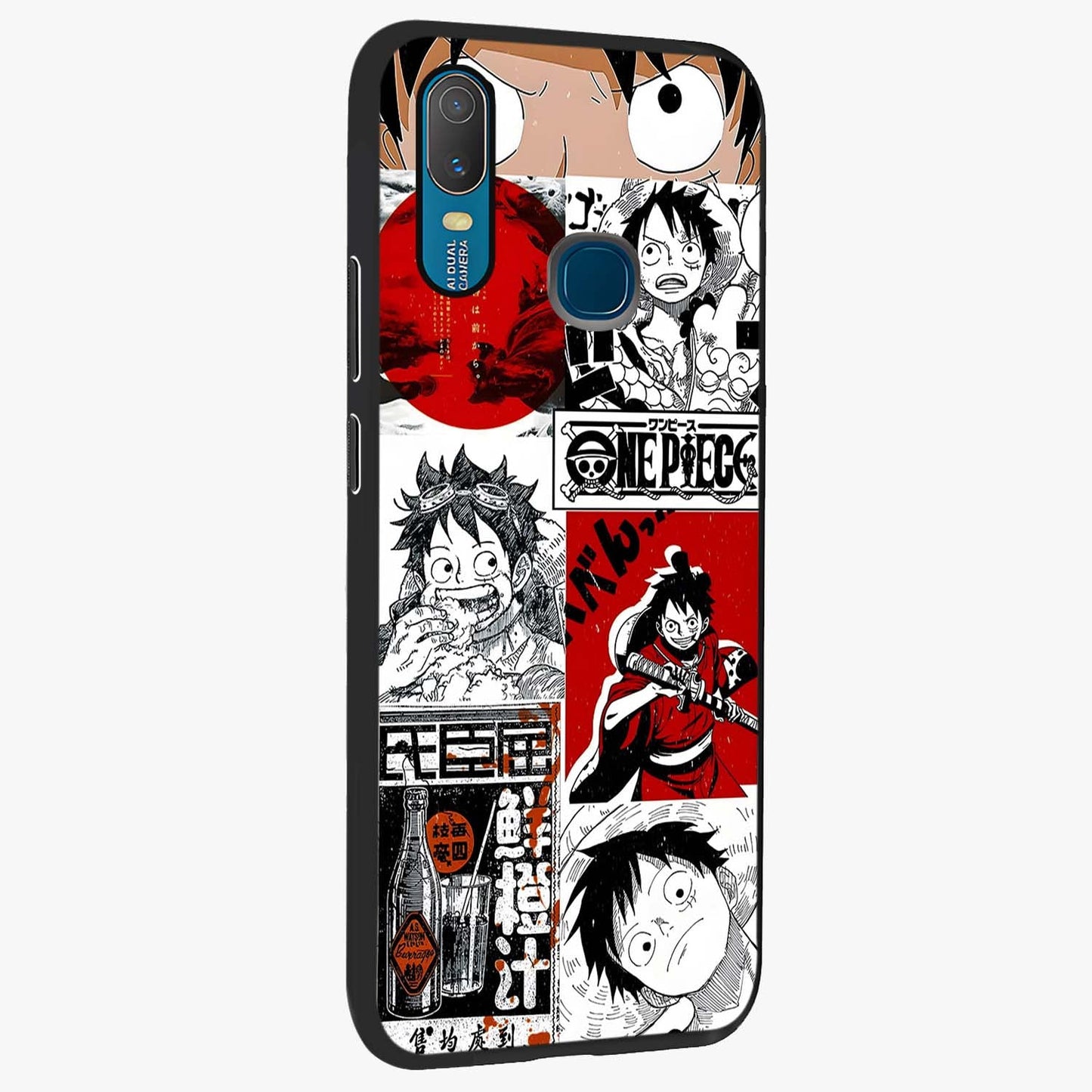 Strawhat Chaos Panels Glass Case upright view showcasing energetic anime artwork with bold adventure theme.
