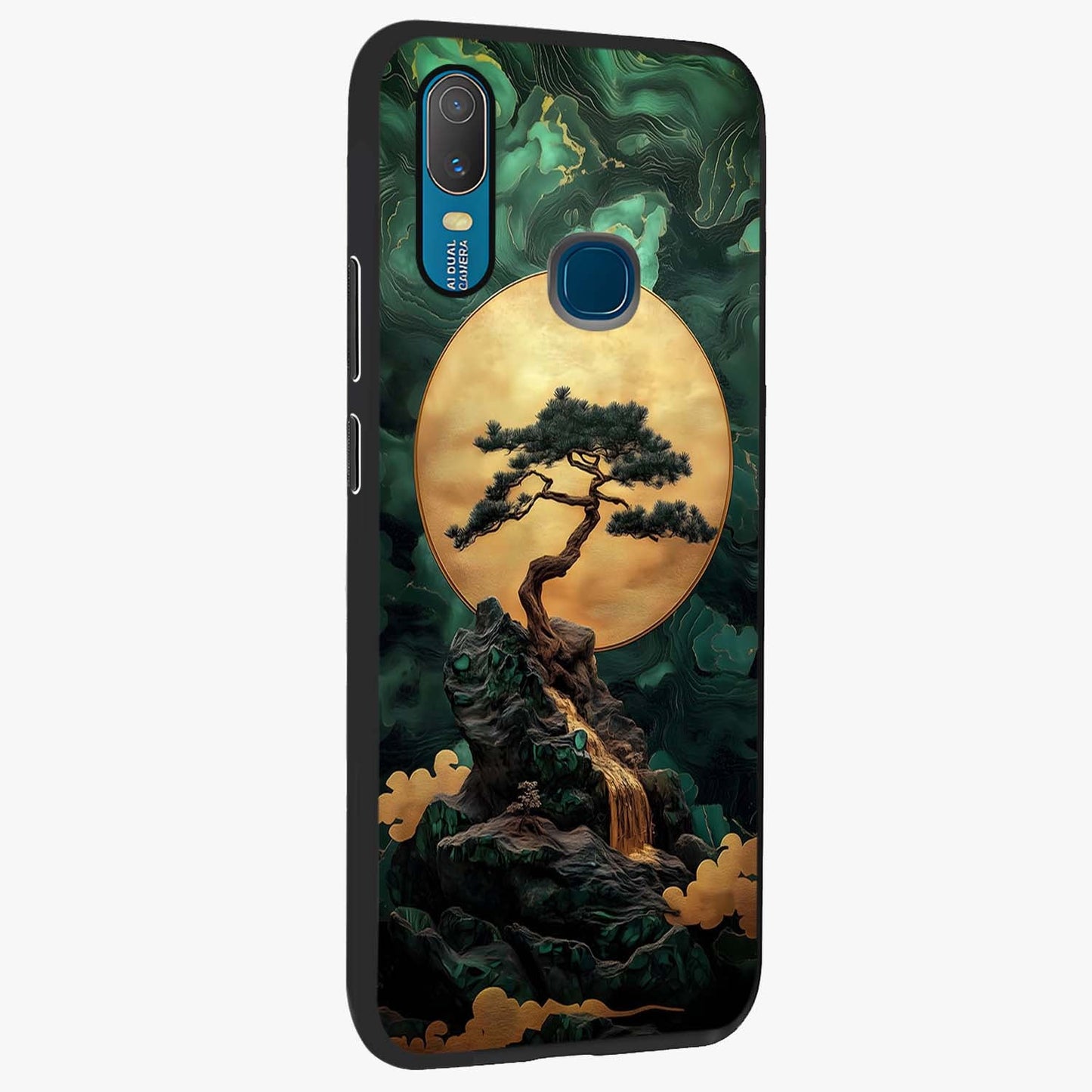 Zen Moon Rise Glass Case upright view showcasing serene moon artwork with tranquil night theme.
