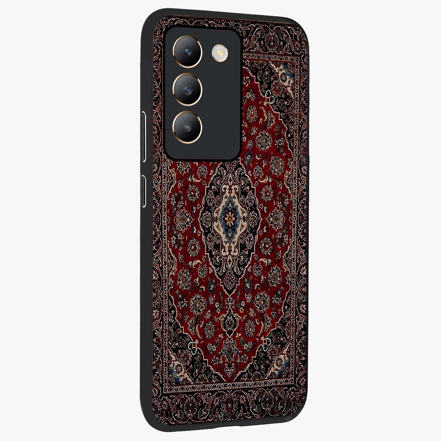 Heritage Carpet Royale Glass Case upright view showcasing detailed ornamental artwork with luxurious traditional theme.