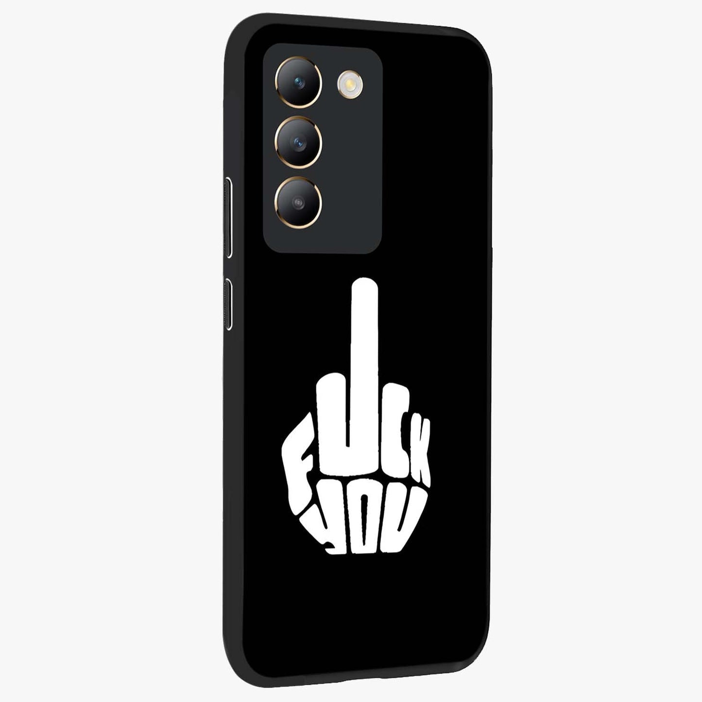 Rebel Mode On Glass Case upright view showcasing striking statement artwork with bold rebellious theme.