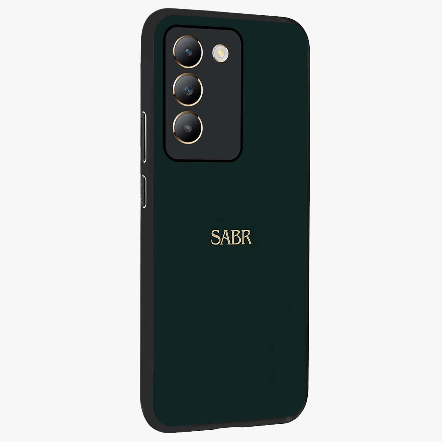 Sabr Minimal Patience Glass Case upright view showcasing calm minimalist artwork with motivational patience theme.