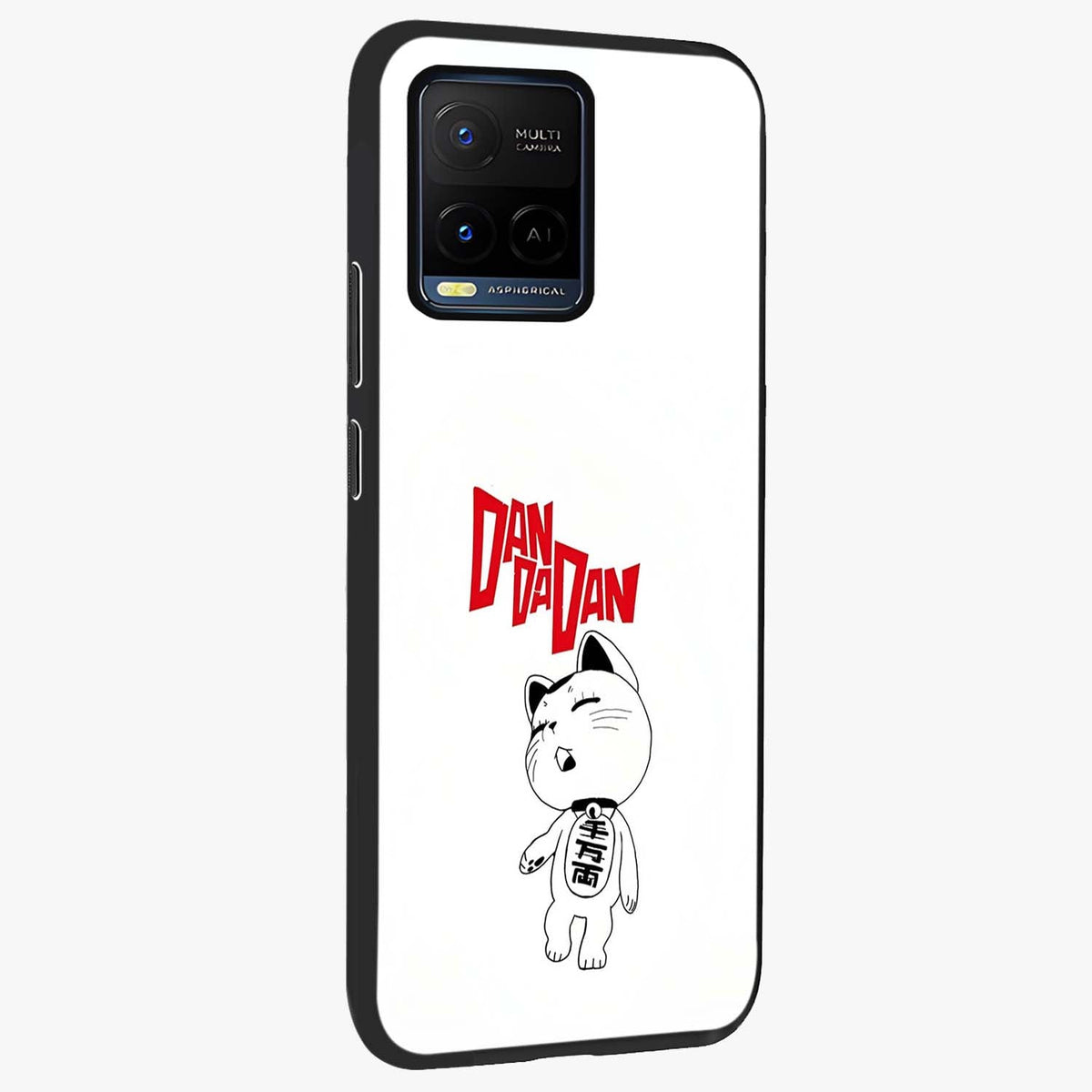 Playful Spirit Charm Glass Case upright view showcasing vibrant charm artwork with fun artistic theme.