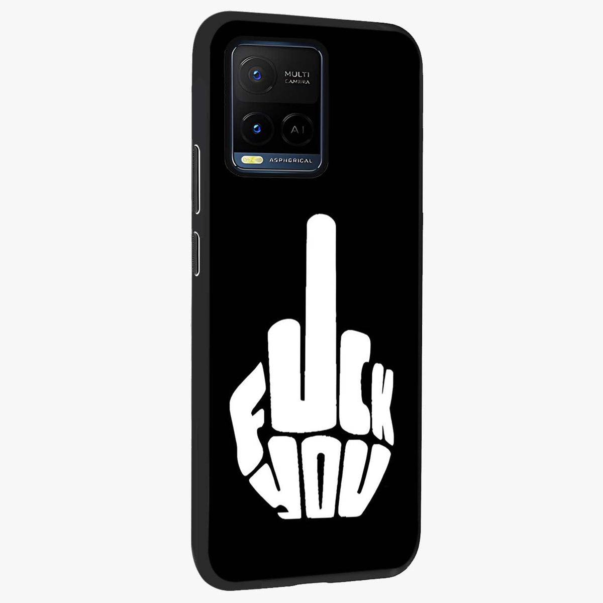 Rebel Mode On Glass Case upright view showcasing striking statement artwork with bold rebellious theme.