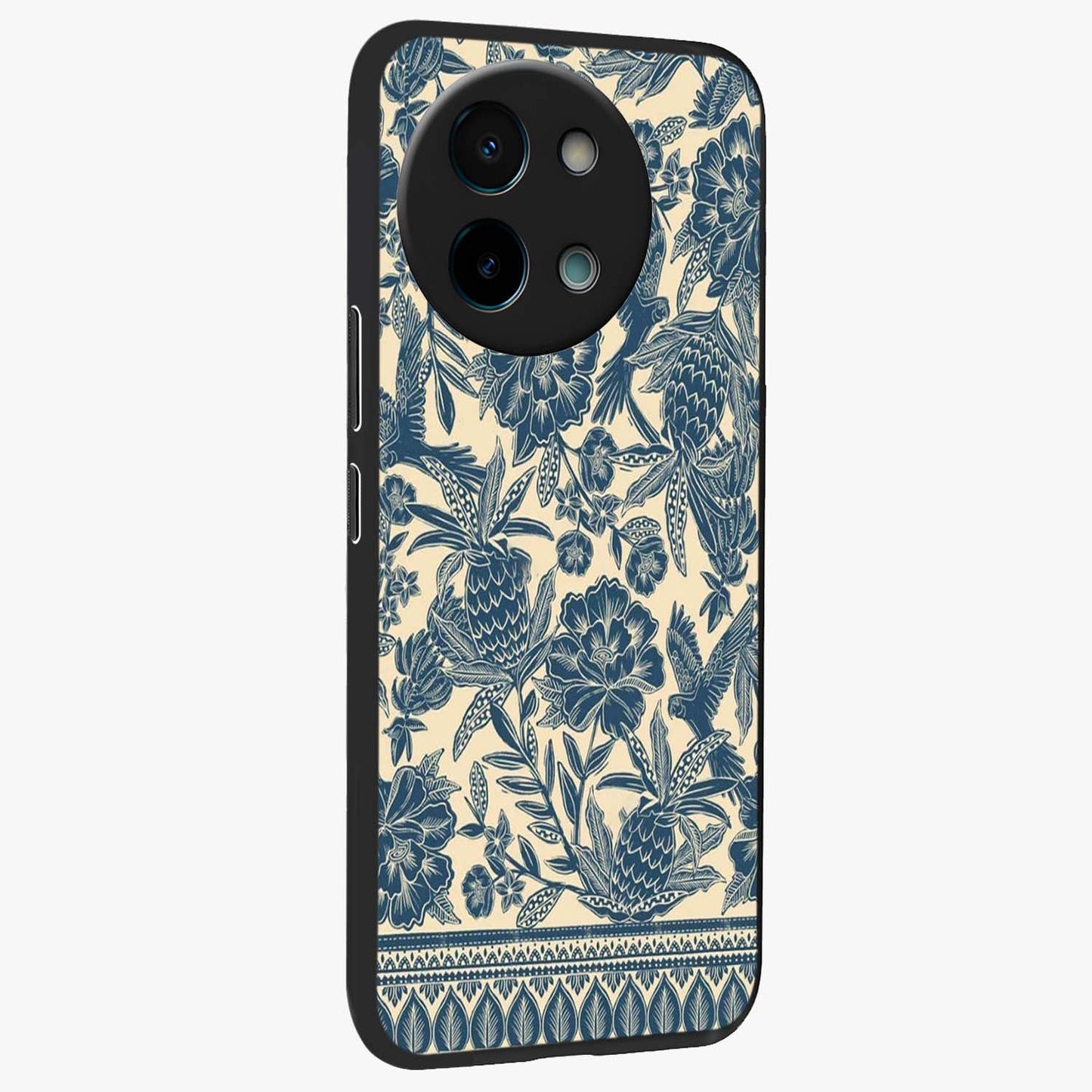 Heirloom Wild Bloom Glass Case upright view showcasing delicate wildflower artwork with timeless floral theme.