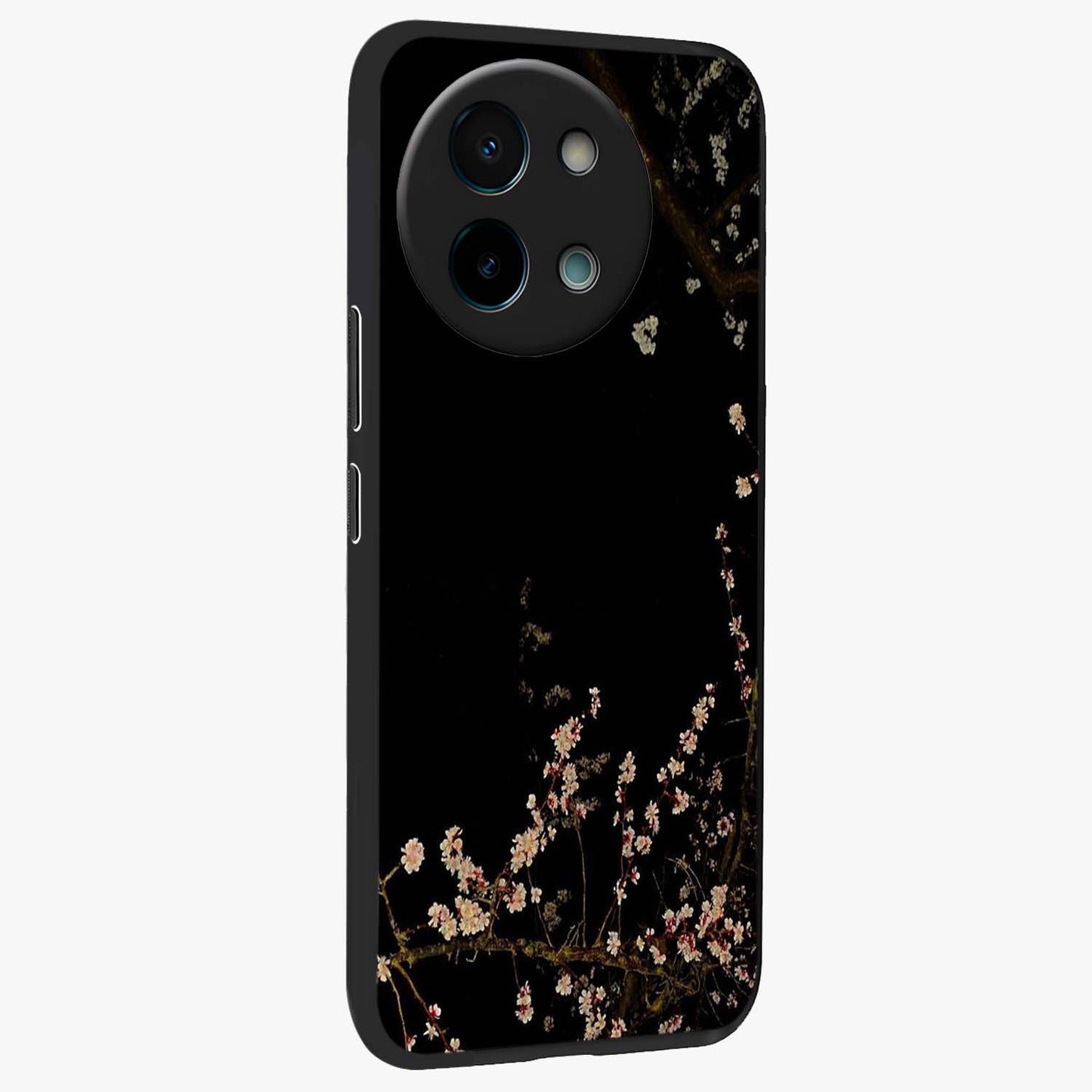 Petal Moon Light With Custom Name Glass Case upright view showcasing elegant floral moon artwork with personalized aesthetic.