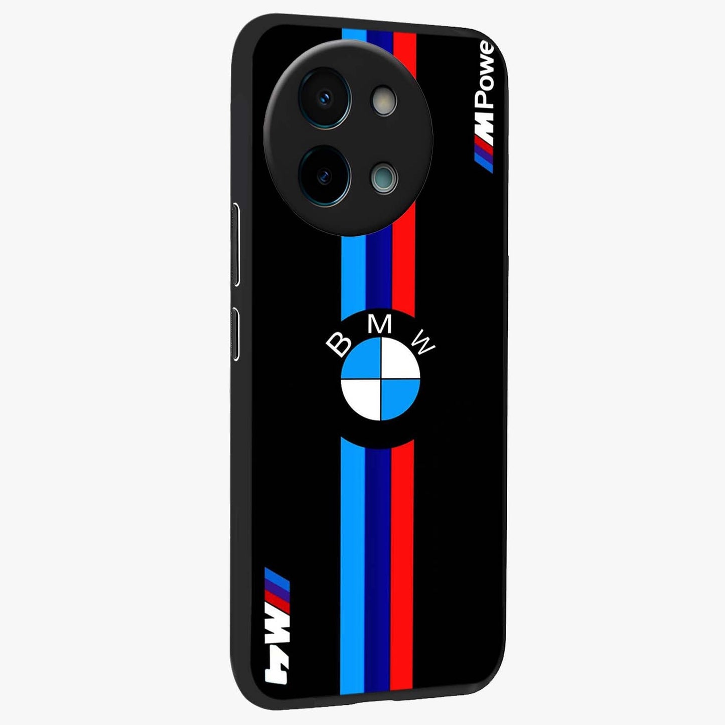 Turbo BMW Beast Glass Case upright view showcasing powerful car artwork with modern motorsport theme.