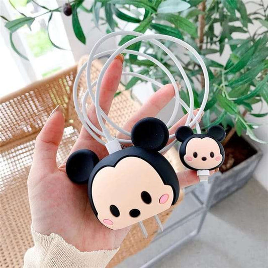 Cartoon Mickey Silicon Apple iPhone Charger Case | Lightning Charger/Cable Protector Cover for iPhone Charger
