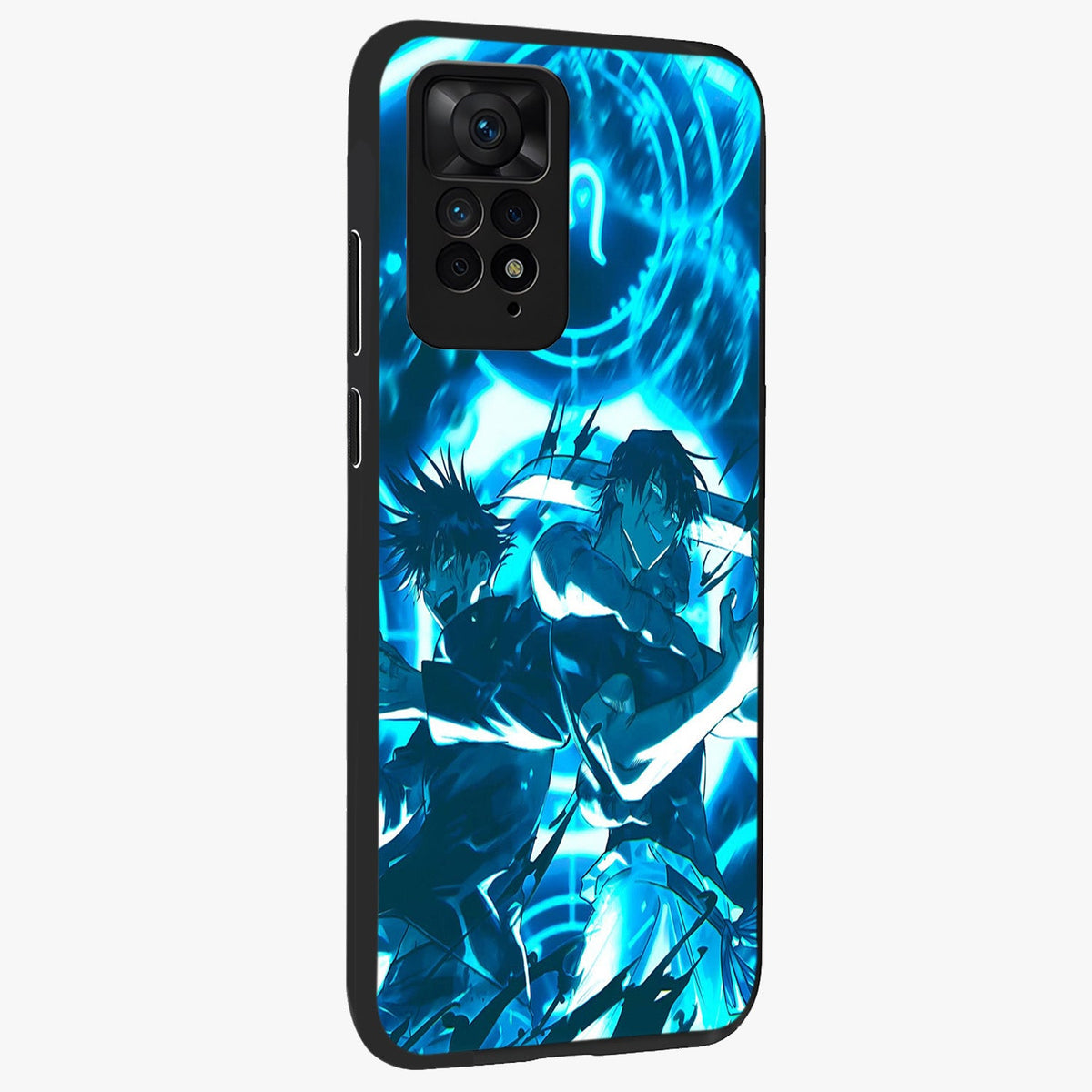 Cursed Energy Clash Glass Case upright view showcasing dramatic clash artwork with bold supernatural theme.