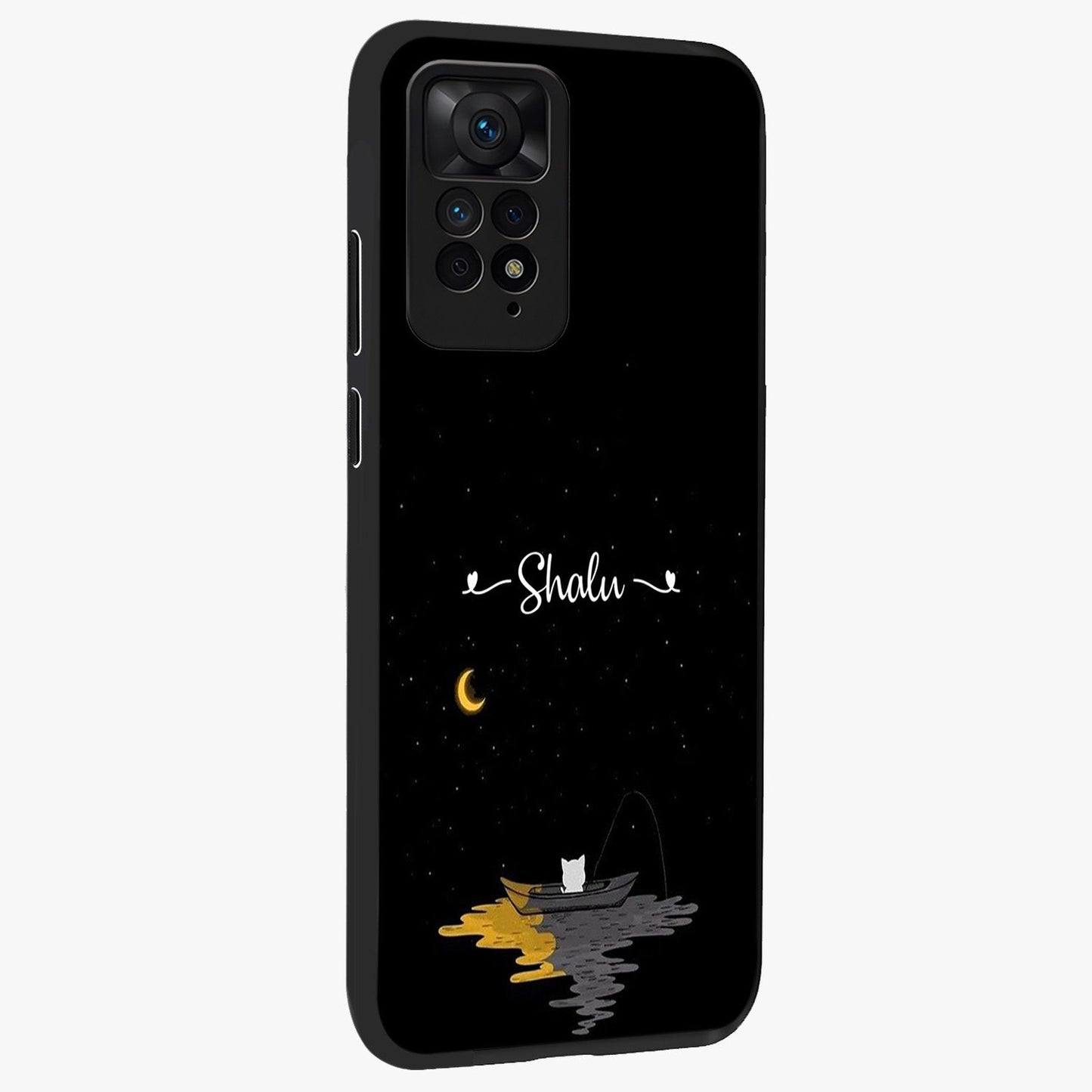 Silent Night Row Glass Case upright view showcasing tranquil night artwork with serene landscape theme.