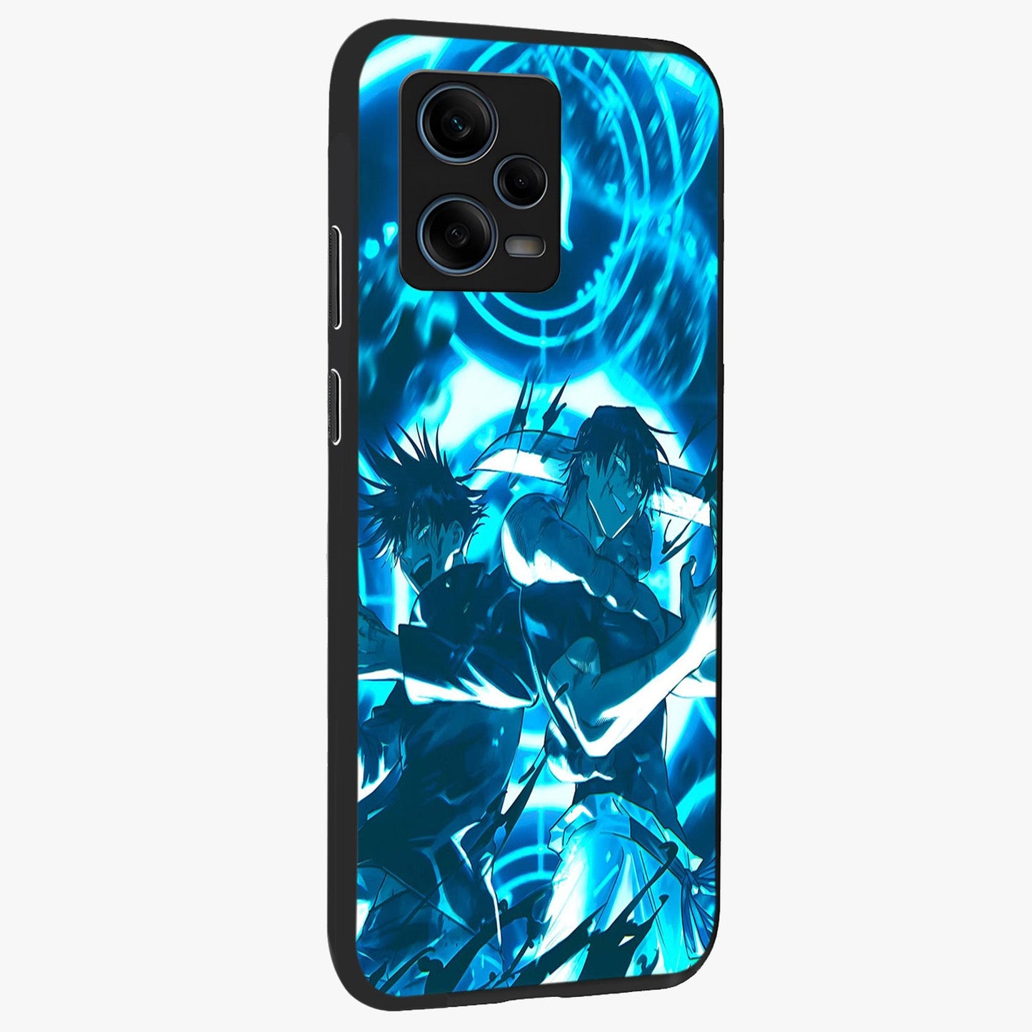 Cursed Energy Clash Glass Case upright view showcasing dramatic clash artwork with bold supernatural theme.