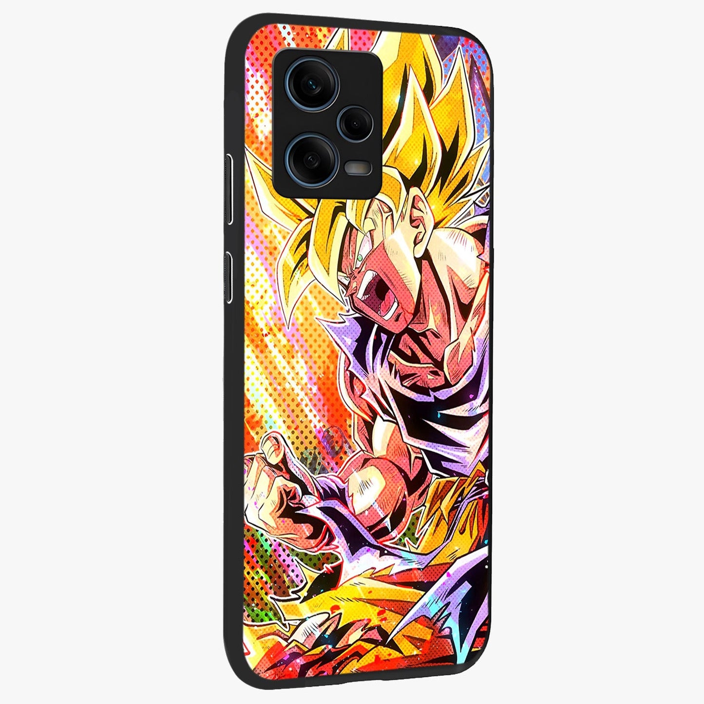 Firing Goku Glass Case upright view showcasing energetic anime artwork with bold warrior theme.