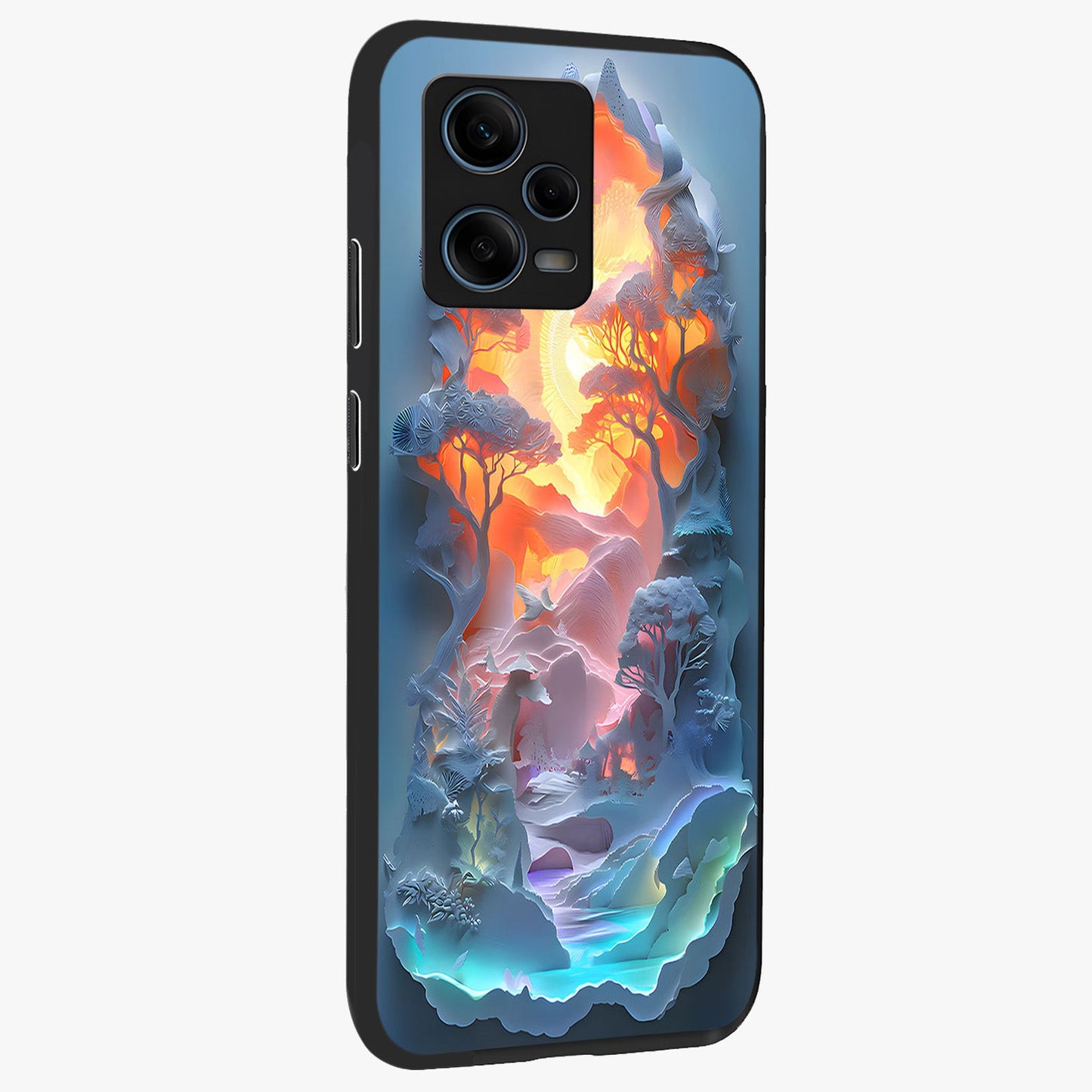 Glow Forest Portal Glass Case upright view showcasing enchanted forest portal artwork with fantasy nature theme.