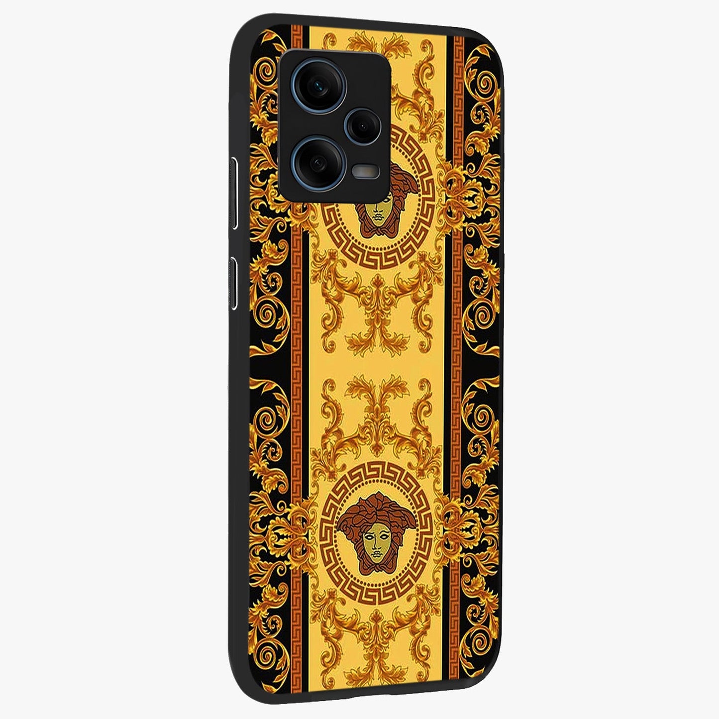 Golden Lotus Glow Glass Case upright view showcasing luminous lotus artwork with peaceful divine theme.