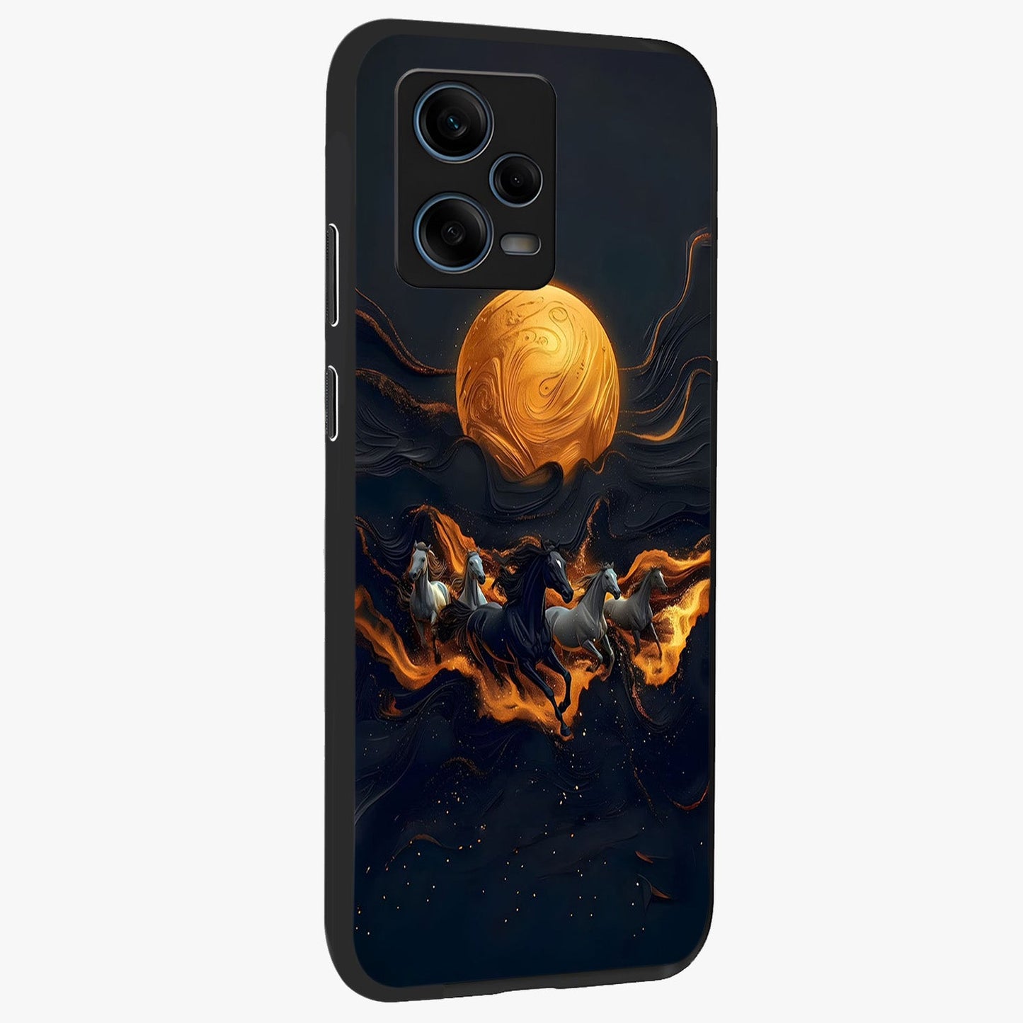 Golden Royal Heritage Glass Case upright view showcasing elegant royal artwork with classic heritage theme.