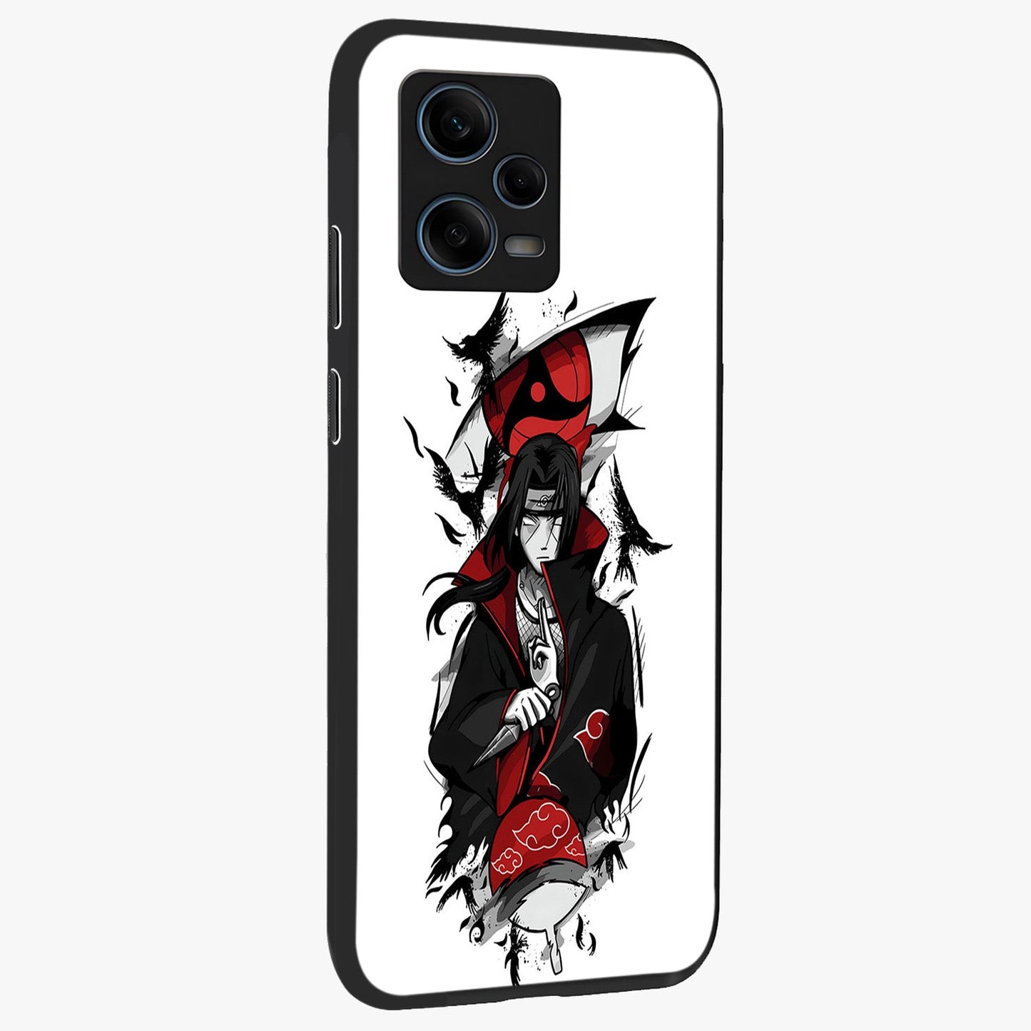 Itachi Limited Edition Naruto Anime Glass Case upright view showcasing intense anime artwork with powerful character theme.