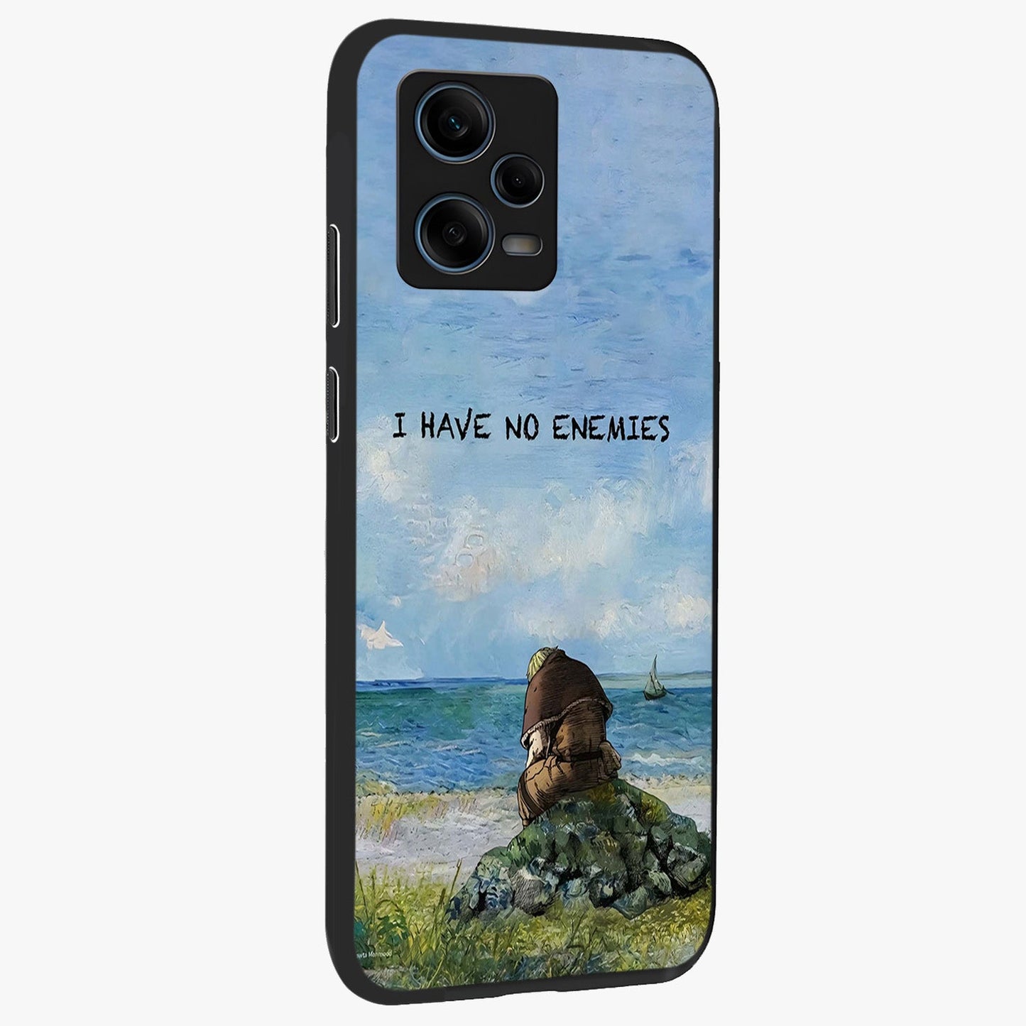 Peace Beyond War Glass Case upright view showcasing powerful peace symbol artwork with inspirational theme.