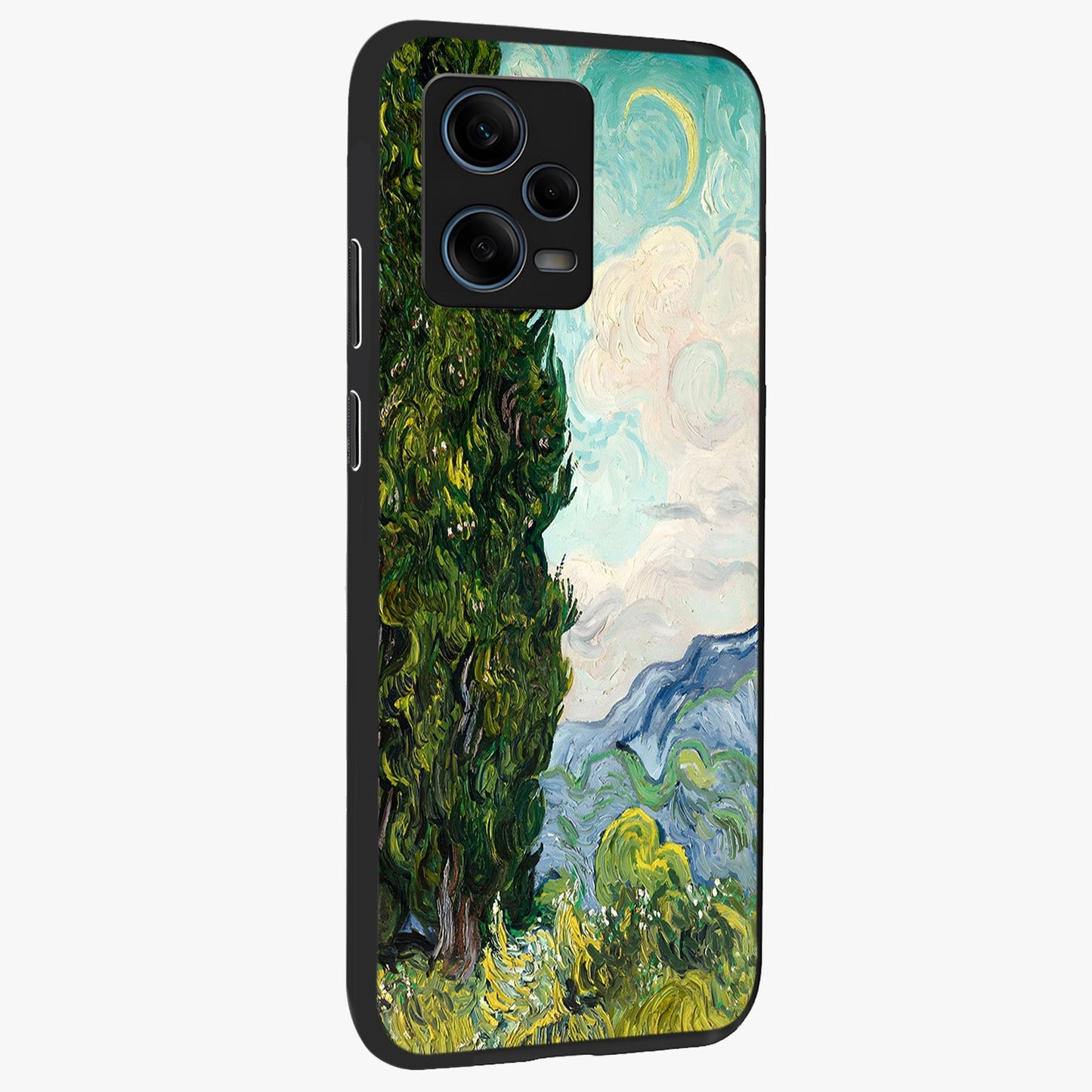 Van Gogh Vintage Art Glass Case upright view showcasing elegant vintage painting artwork with artistic heritage theme.