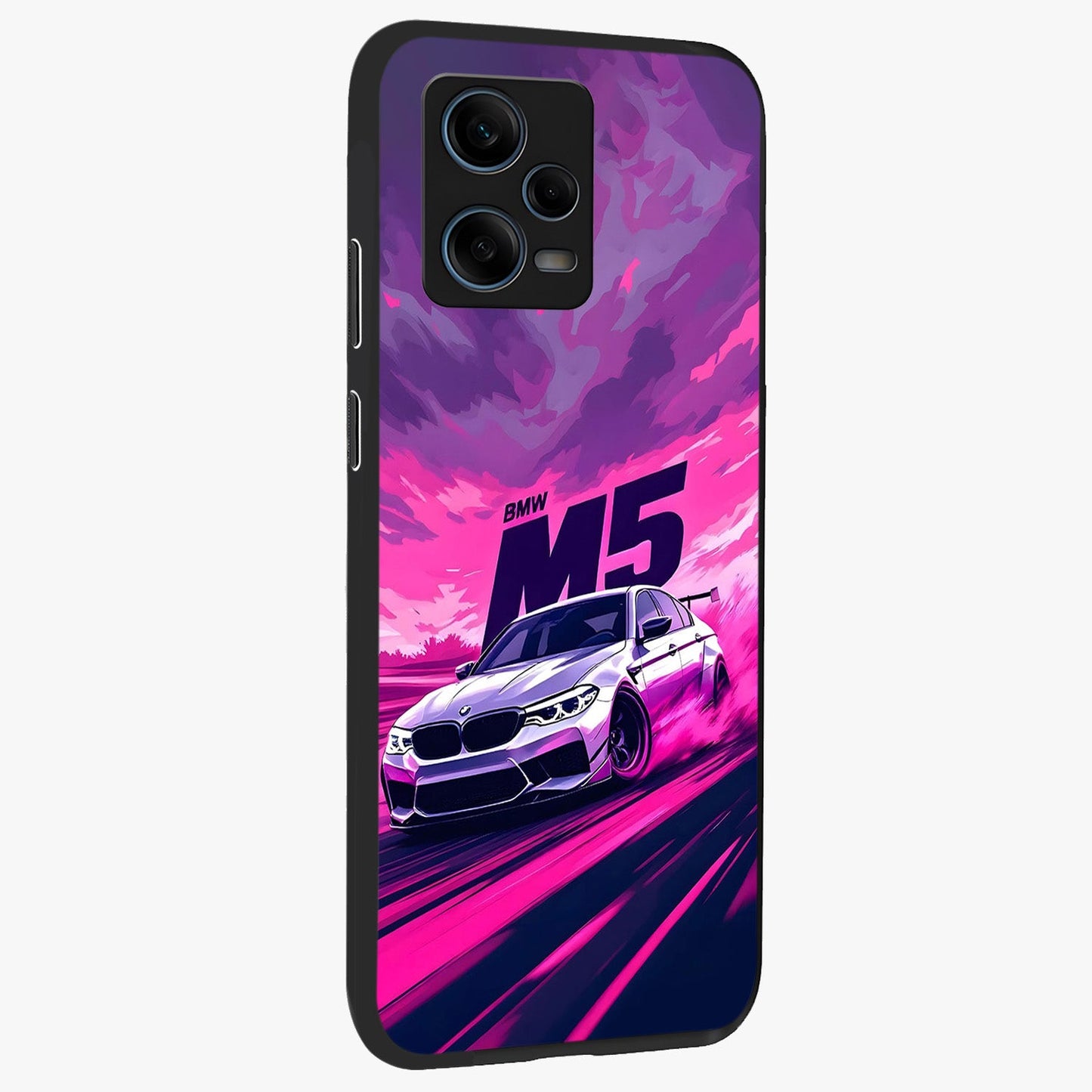 Velocity Drift Pulse Glass Case upright view showcasing powerful racing artwork with energetic motorsport theme.