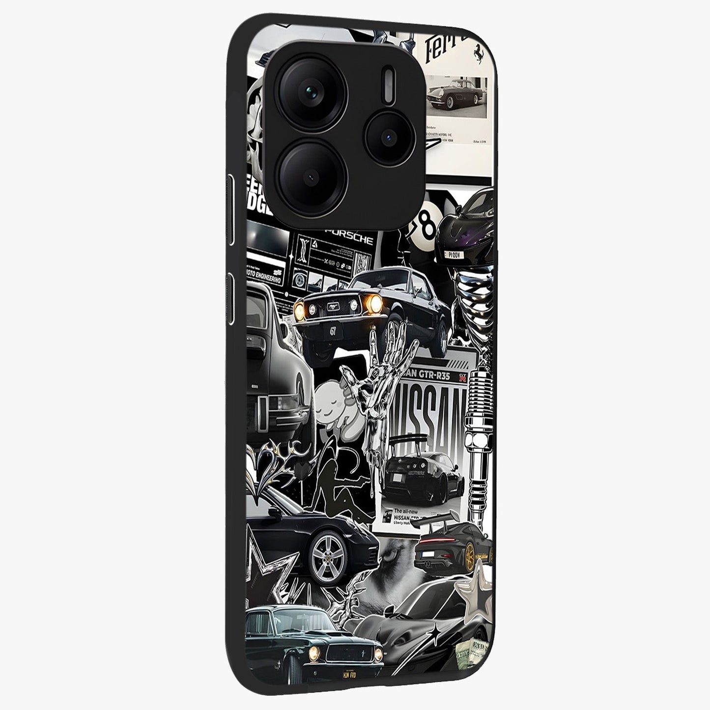 Aesthetic Dark Love Glass Case upright view showcasing dramatic romantic artwork with modern aesthetic style.