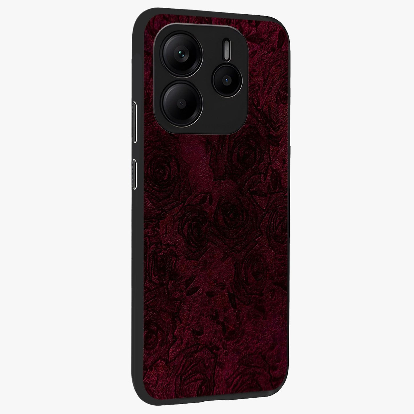 Crimson Fade Flow Glass Case upright view showcasing dynamic crimson flow artwork with stylish abstract theme.
